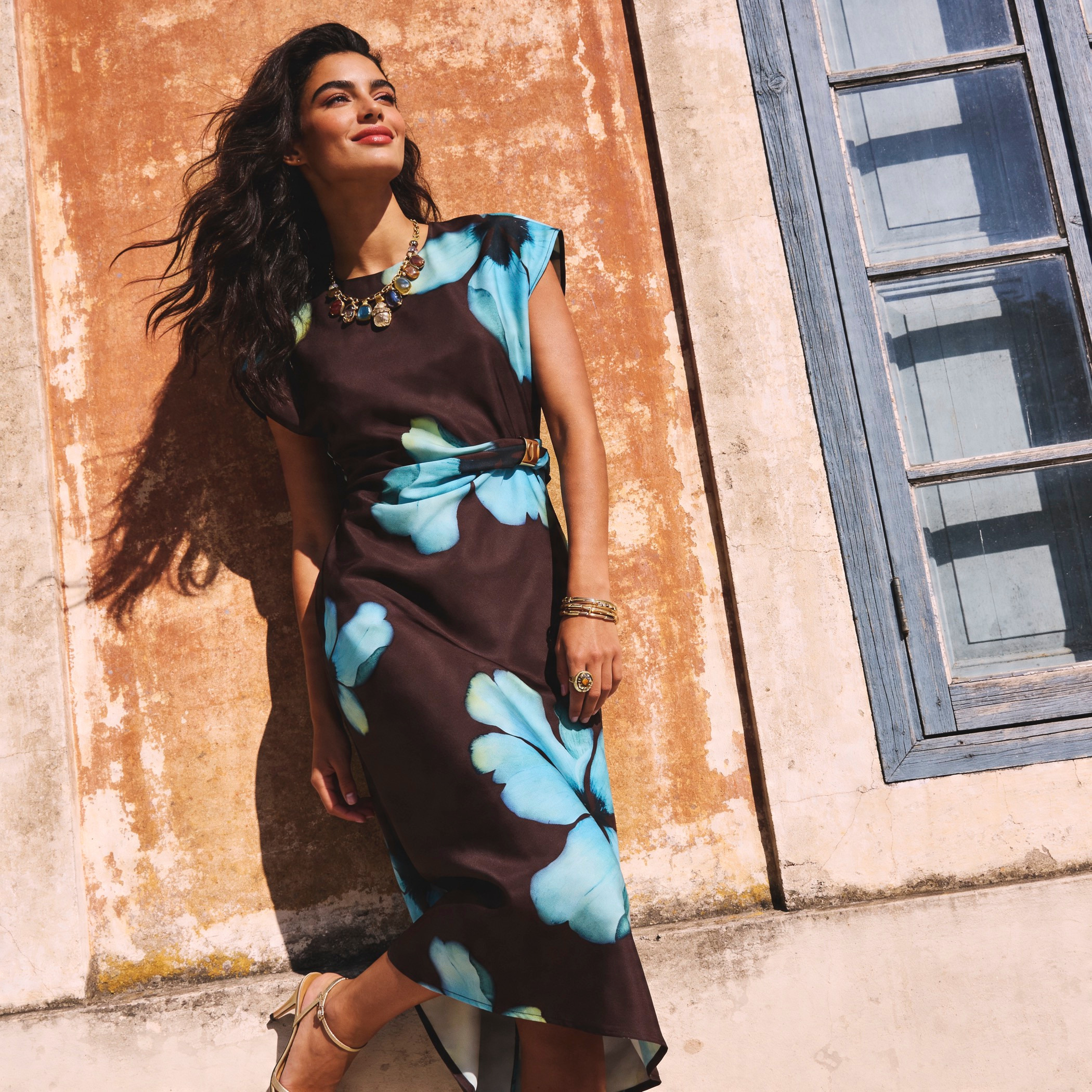 Iconic Printed Shift Women Dress with Slit-women-clothing-dresses-image-1