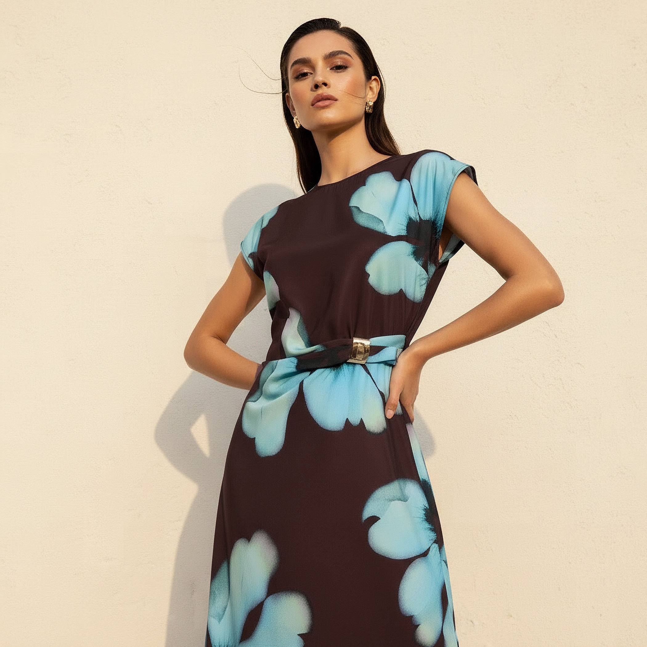 Iconic Printed Shift Women Dress with Slit-women-clothing-dresses-image-4