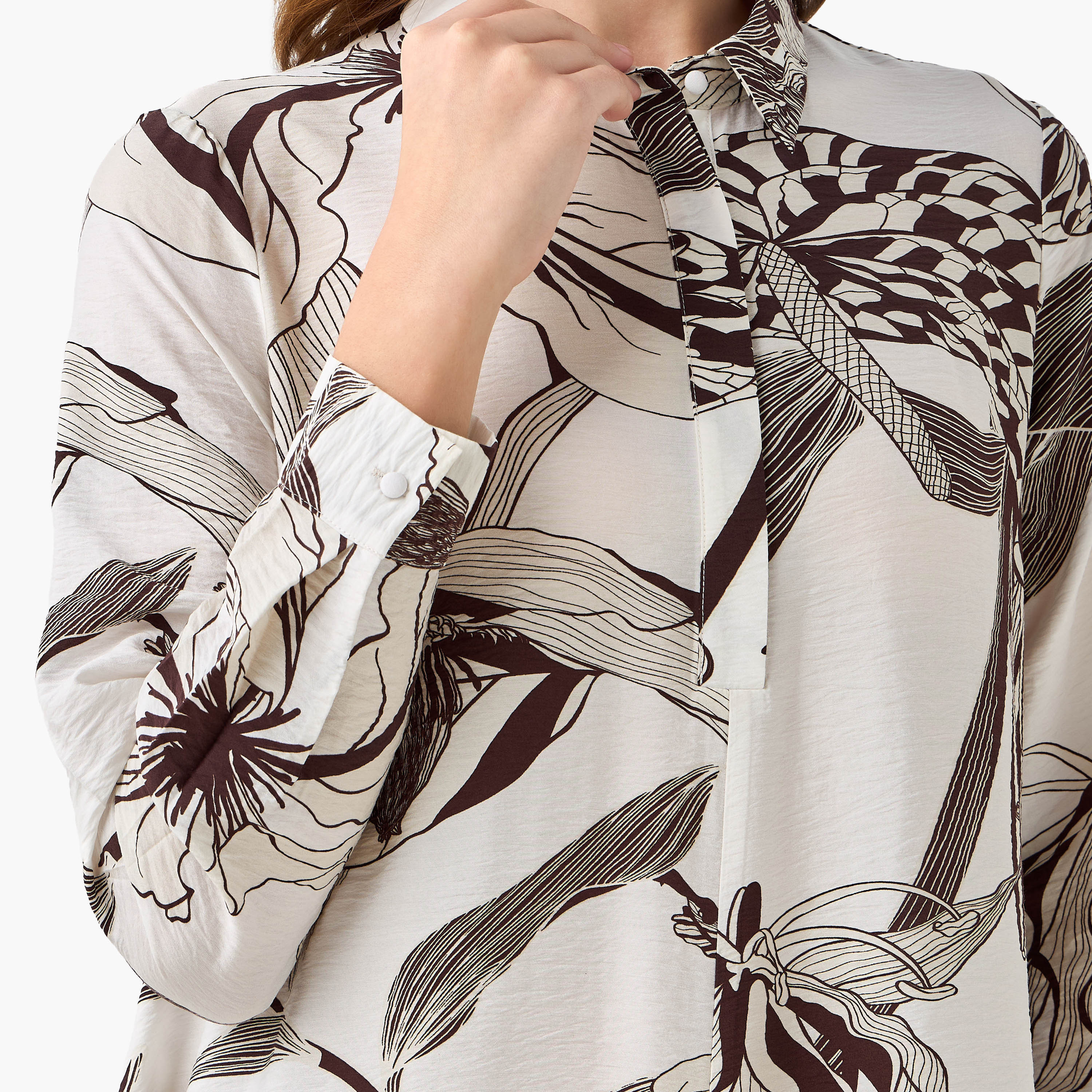 Iconic Printed Women Shirt Dress with Concealed Placket-women-clothing-dresses-image-2