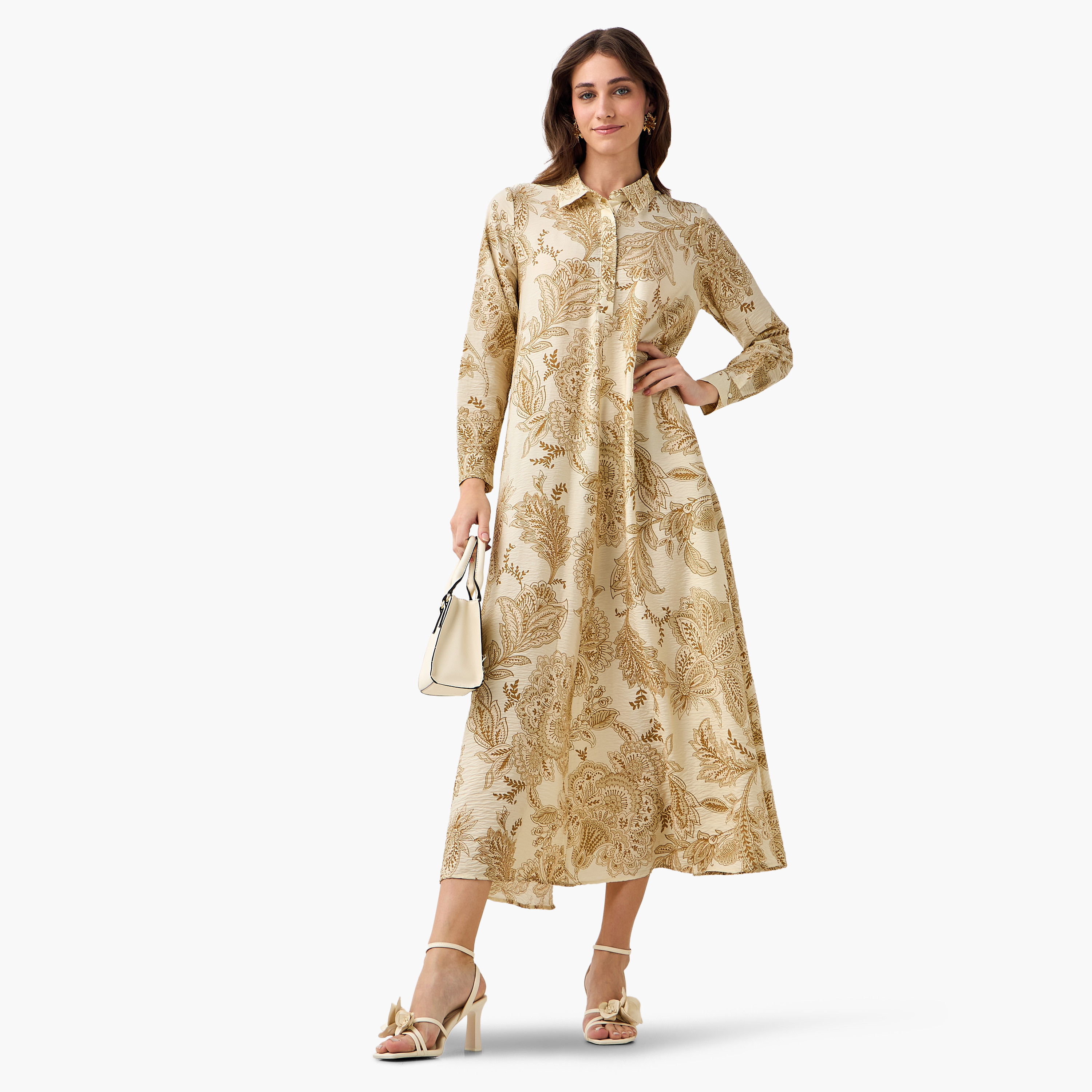 Iconic Printed Women Shirt Dress with Concealed Placket-women-clothing-dresses-image-3