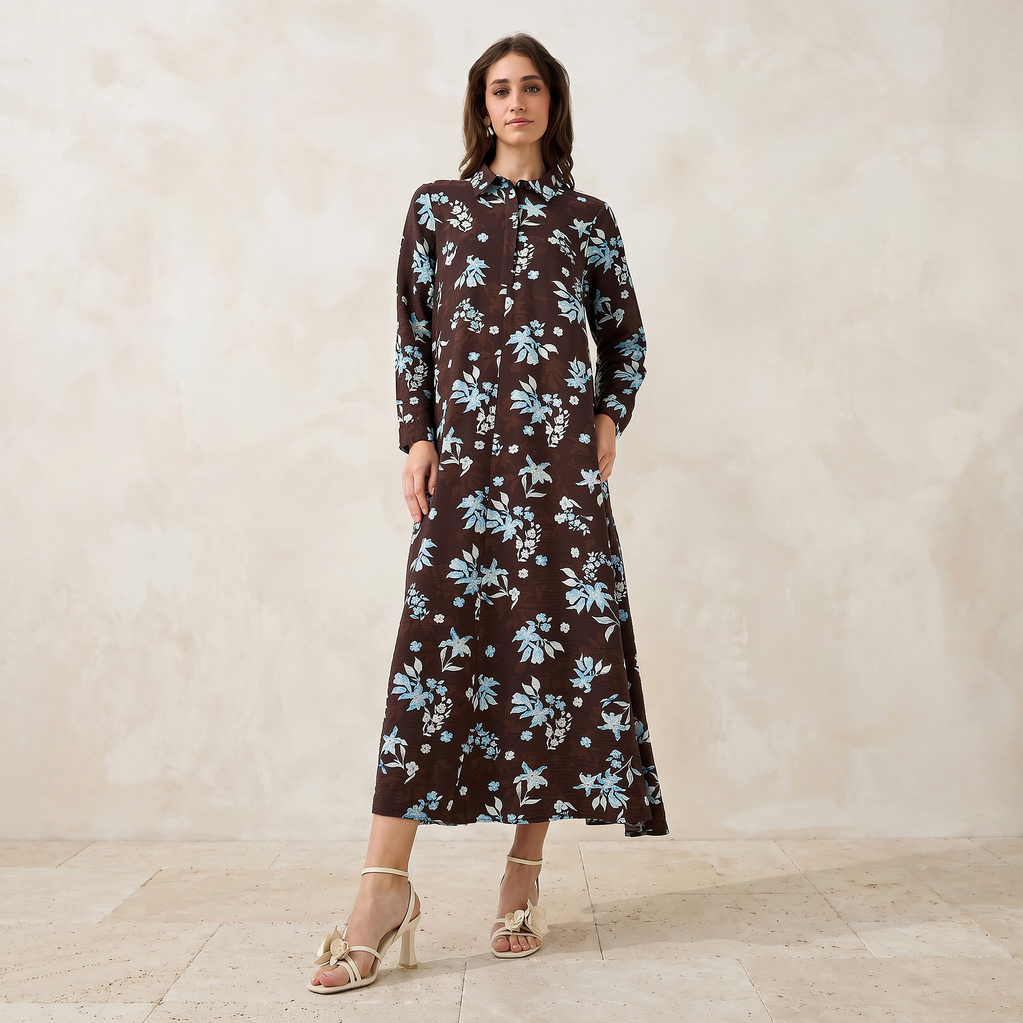 Iconic Printed Women Shirt Dress with Concealed Placket-women-clothing-dresses-image-1