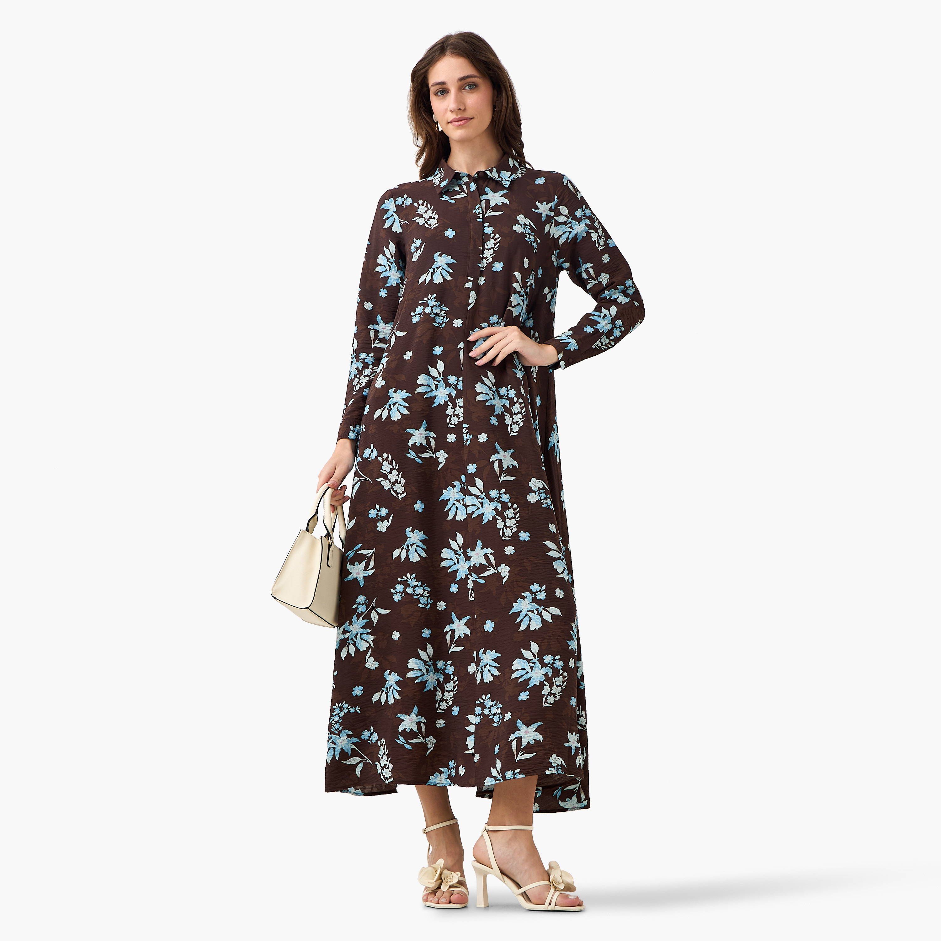 Iconic Printed Women Shirt Dress with Concealed Placket-women-clothing-dresses-image-4