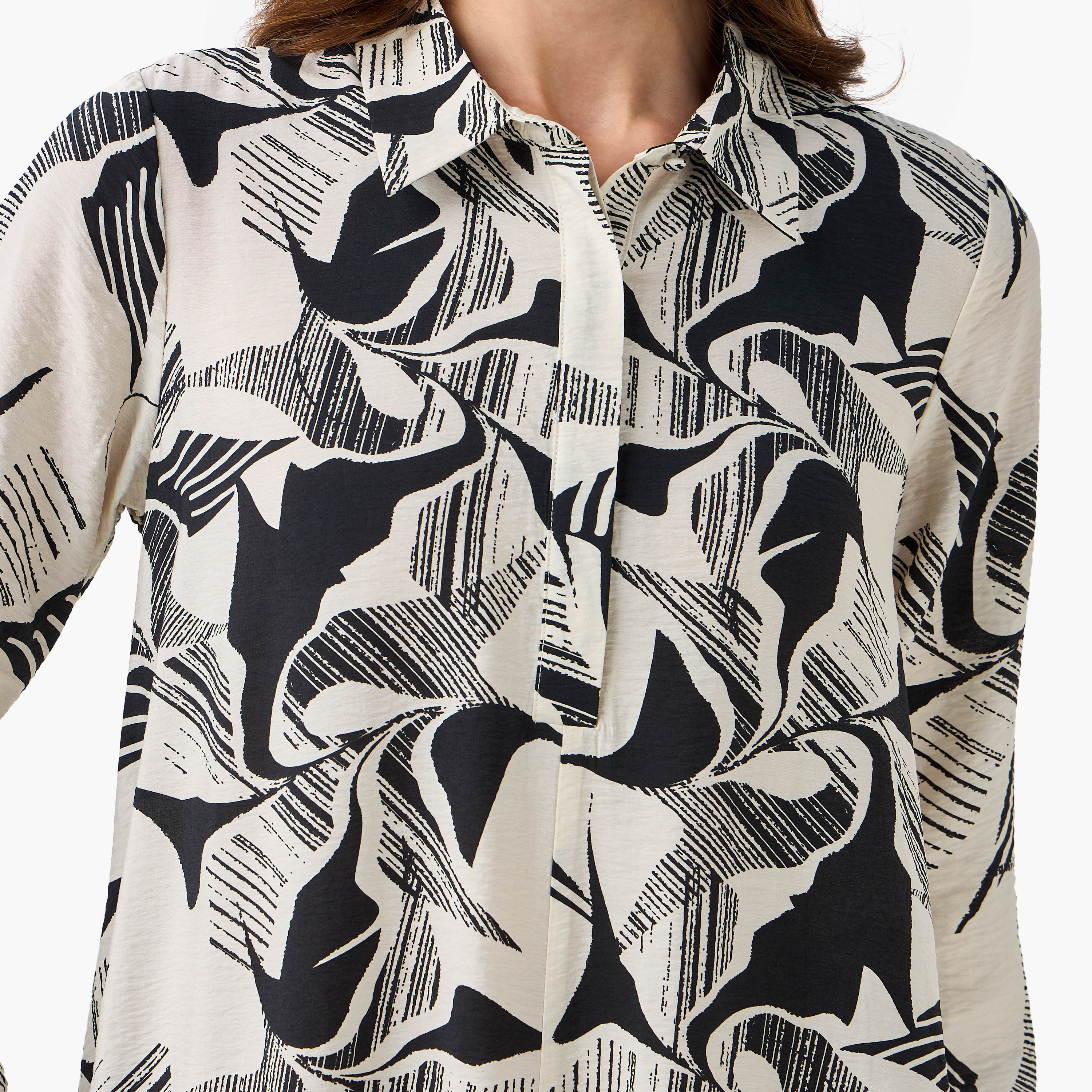 Iconic Printed Women Shirt Dress with Concealed Placket-women-clothing-dresses-image-2