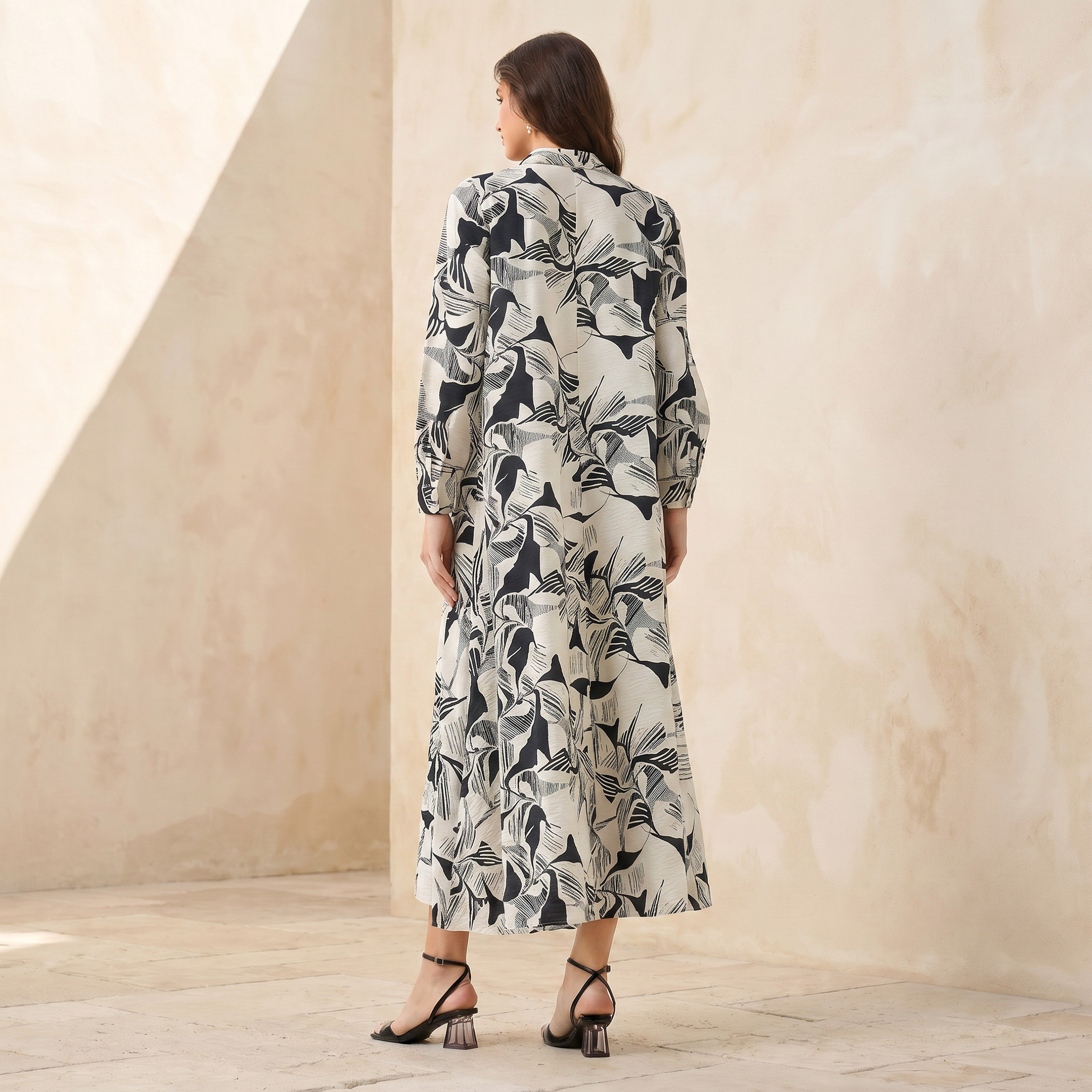 Iconic Printed Women Shirt Dress with Concealed Placket-women-clothing-dresses-image-3