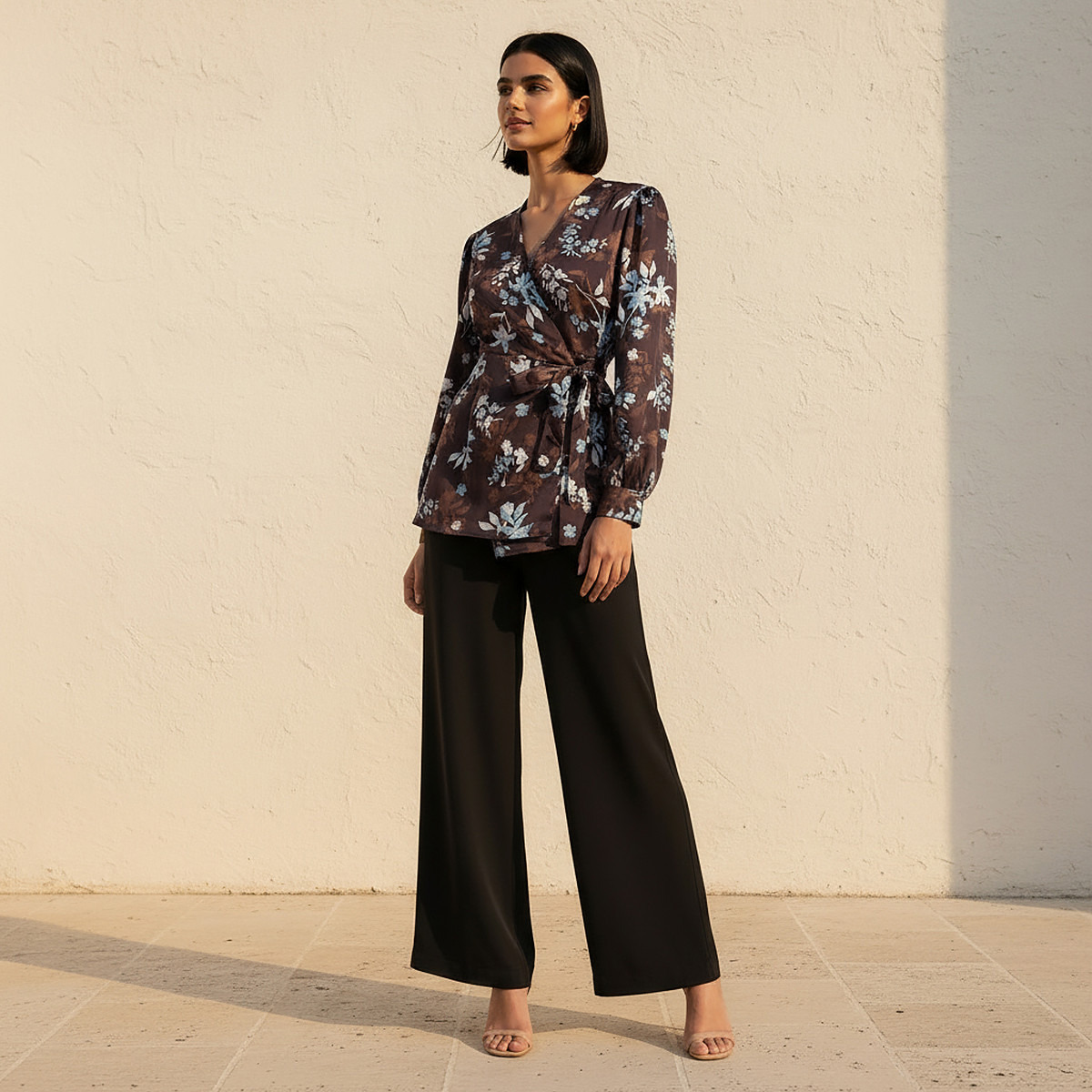 بلوزة ملفوفة بقصّة مريحة وطبعات زهرية من آيكونيك-women-clothing-shirtsandblouses-blouses-image-3