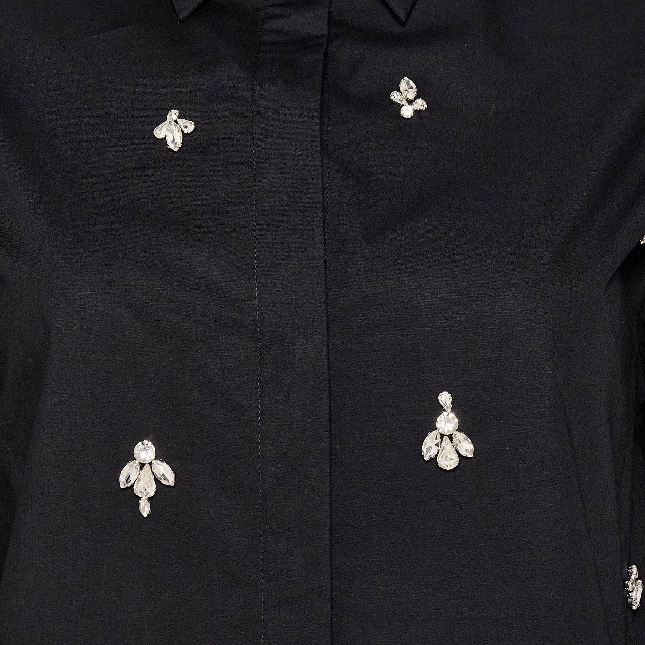 Iconic Relaxed Fit Cotton Shirt with Stone Embellishment-women-clothing-shirtsandblouses-shirts-image-2