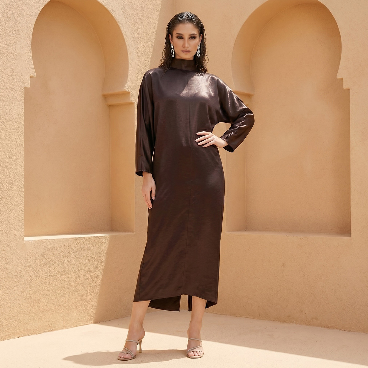 Iconic Kaftan Midi Dress with Slit-women-clothing-dresses-image-1