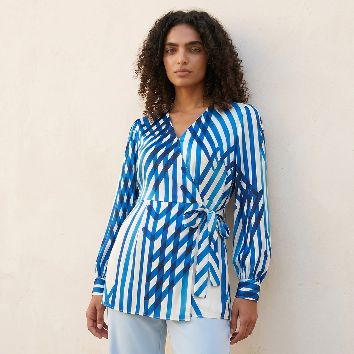 Splash Iconic Wrap Top with Print-women-clothing-shirtsandblouses-blouses-image-5