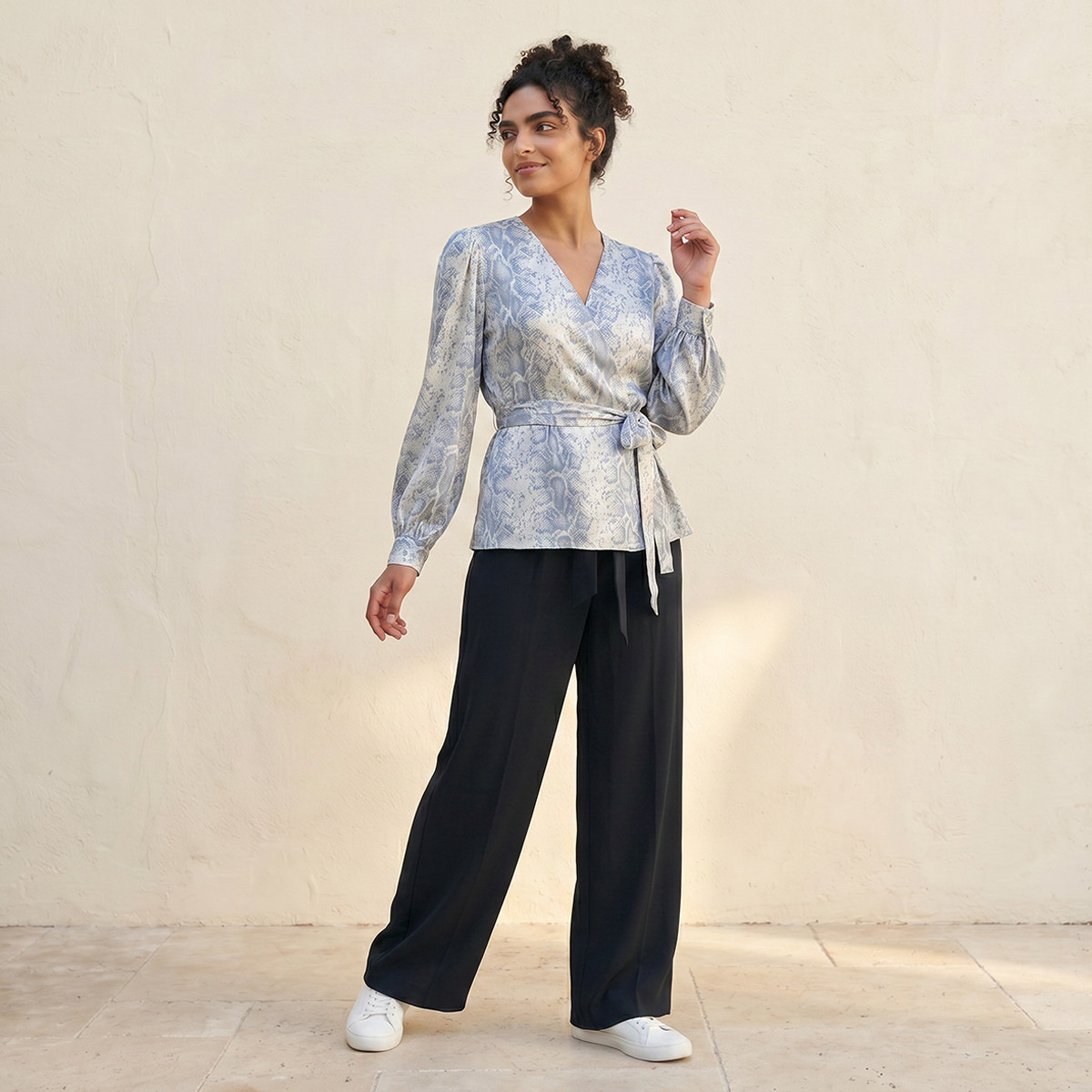 Splash Iconic Wrap Top with Print-women-clothing-shirtsandblouses-blouses-image-3