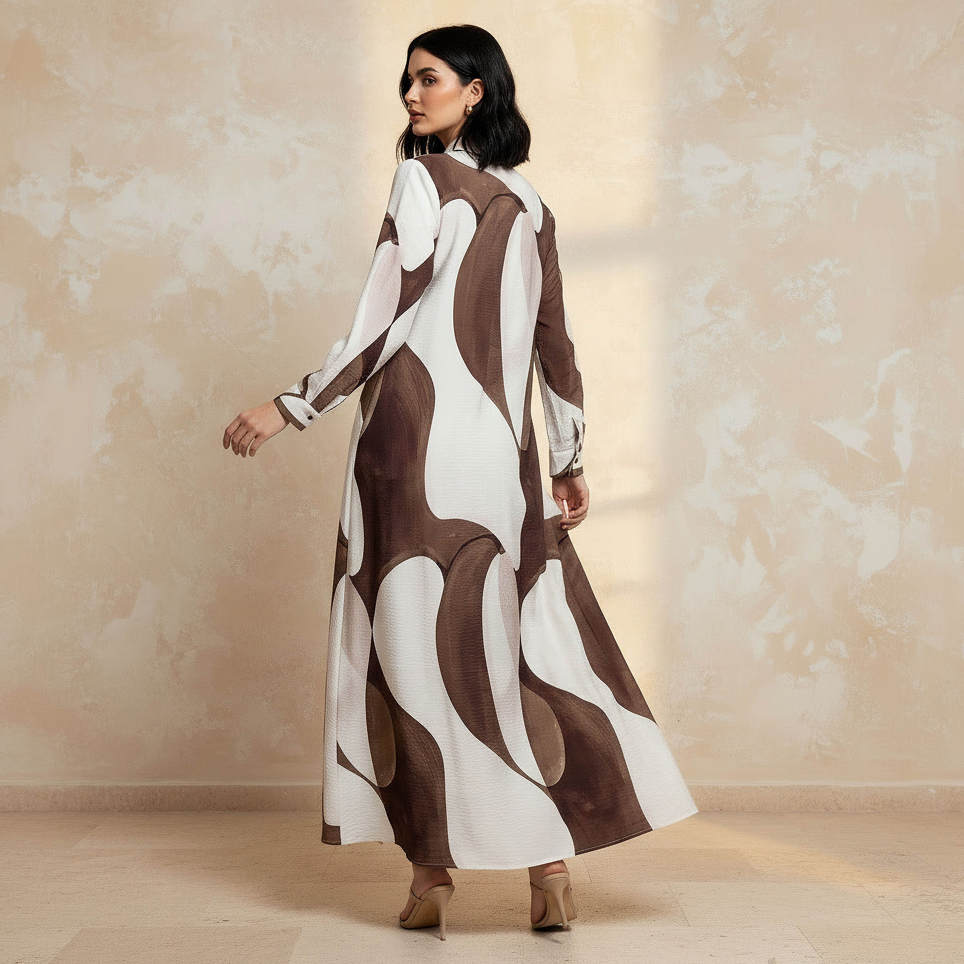 Iconic Printed A-line Women Dress with Concealed Placket-women-clothing-dresses-image-4