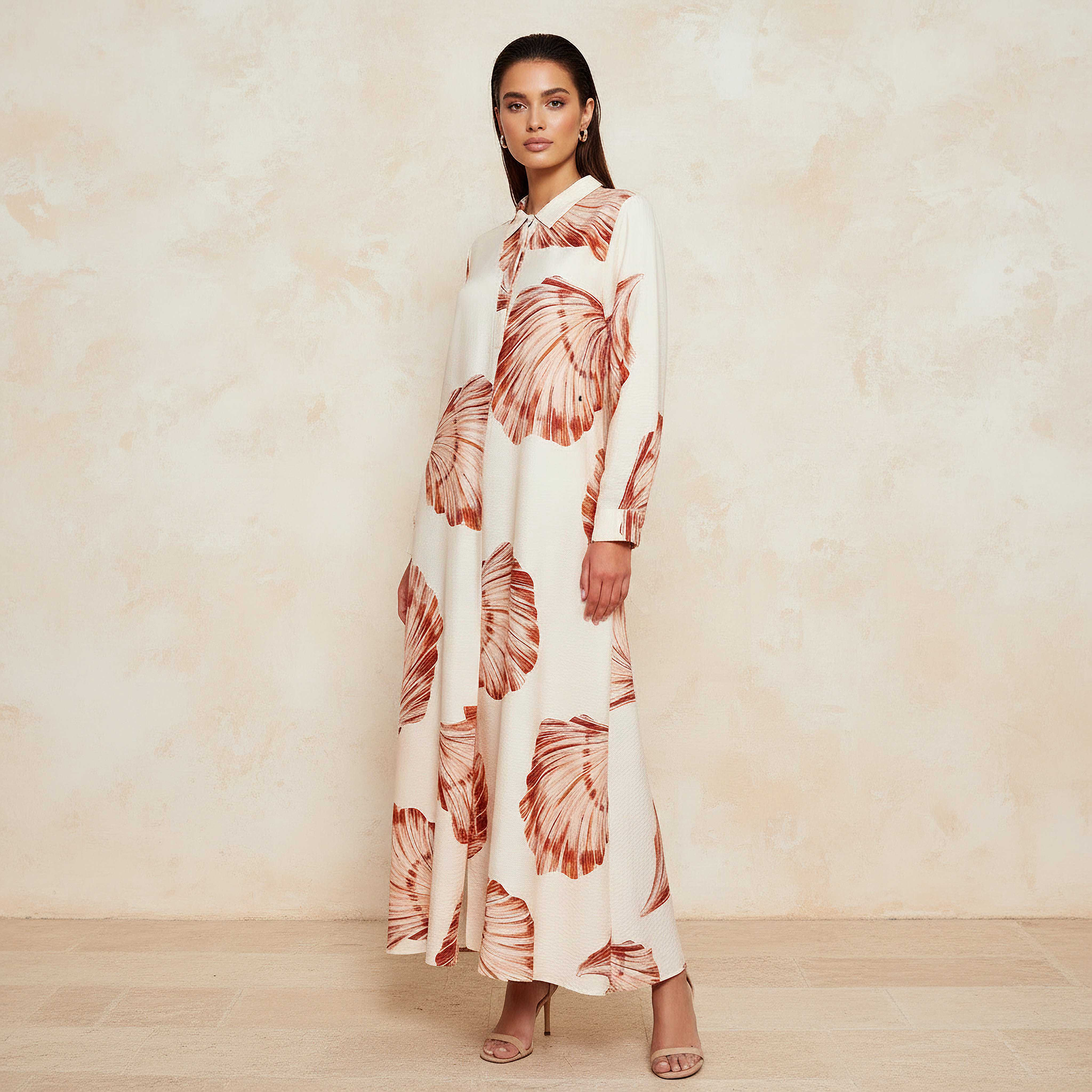Iconic Printed A-line Women Dress with Concealed Placket-women-clothing-dresses-image-1