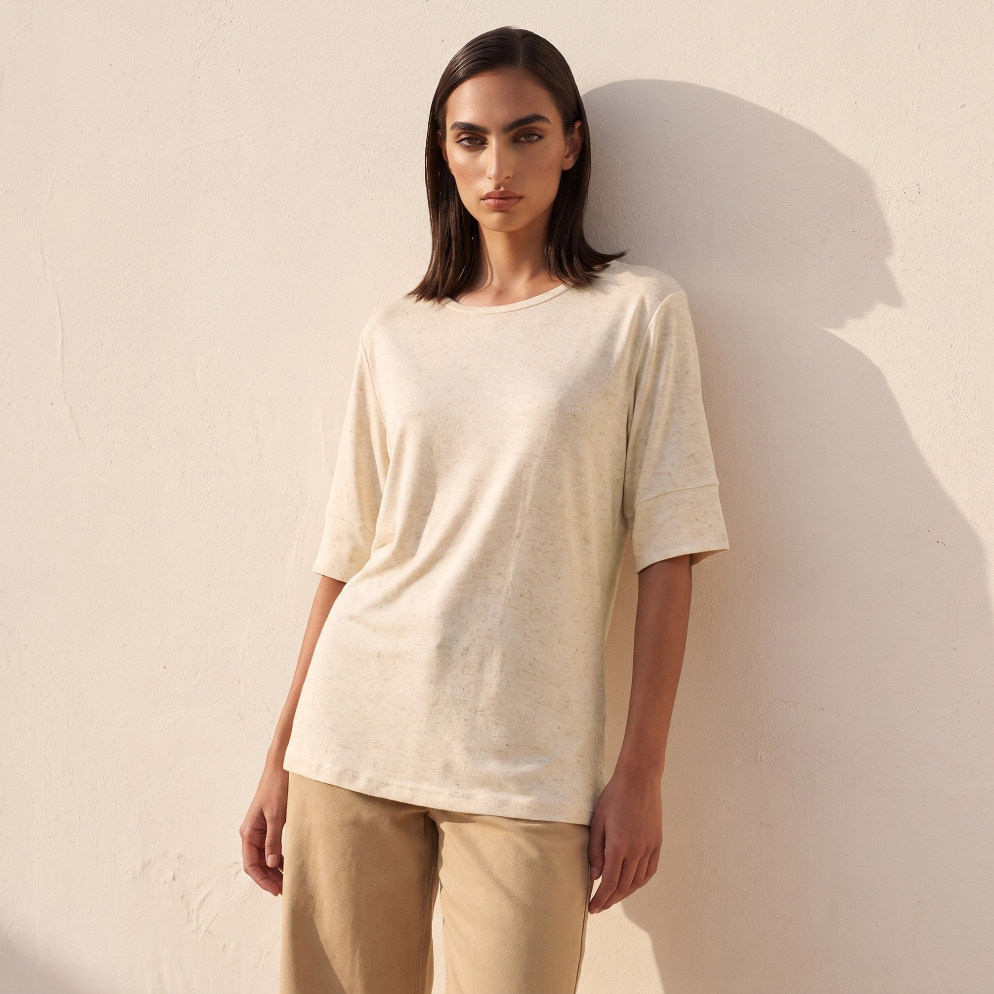 تيشيرت بقصة عادية وياقة ضيقة من سبلاش آيكونيك-women-clothing-tshirts-image-5