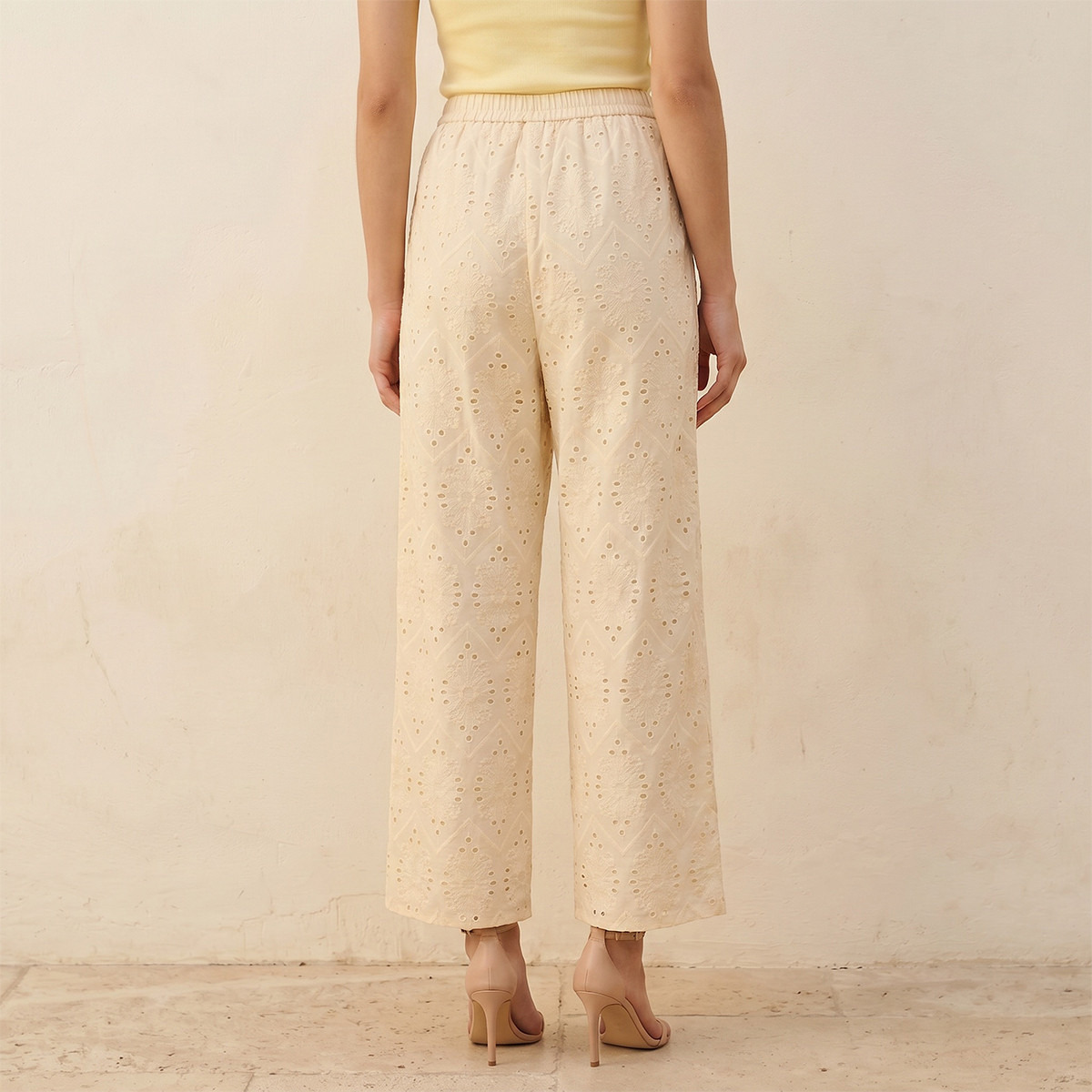 Iconic Elasticated Waist Embroidered Cotton Wide Leg Pants-women-clothing-bottoms-trousers-image-4