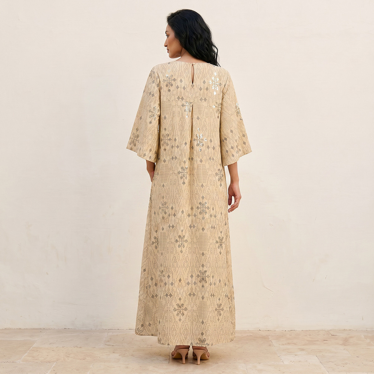 Iconic A-line Maxi Length Dress with Embroidered Design-women-clothing-dresses-image-4