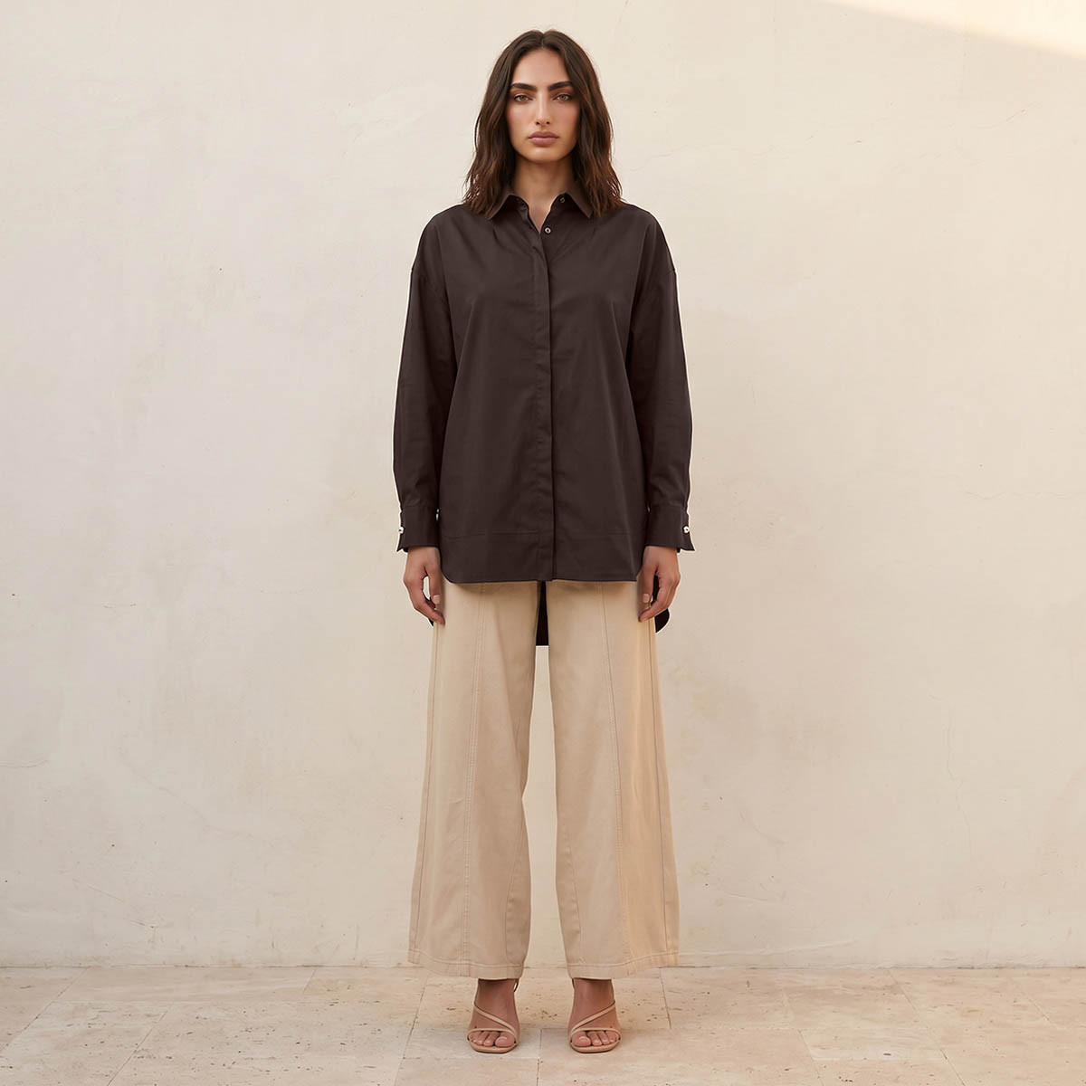 Iconic Poplin Relaxed Fit Shirt with High-Low Hem-women-clothing-shirtsandblouses-shirts-image-3