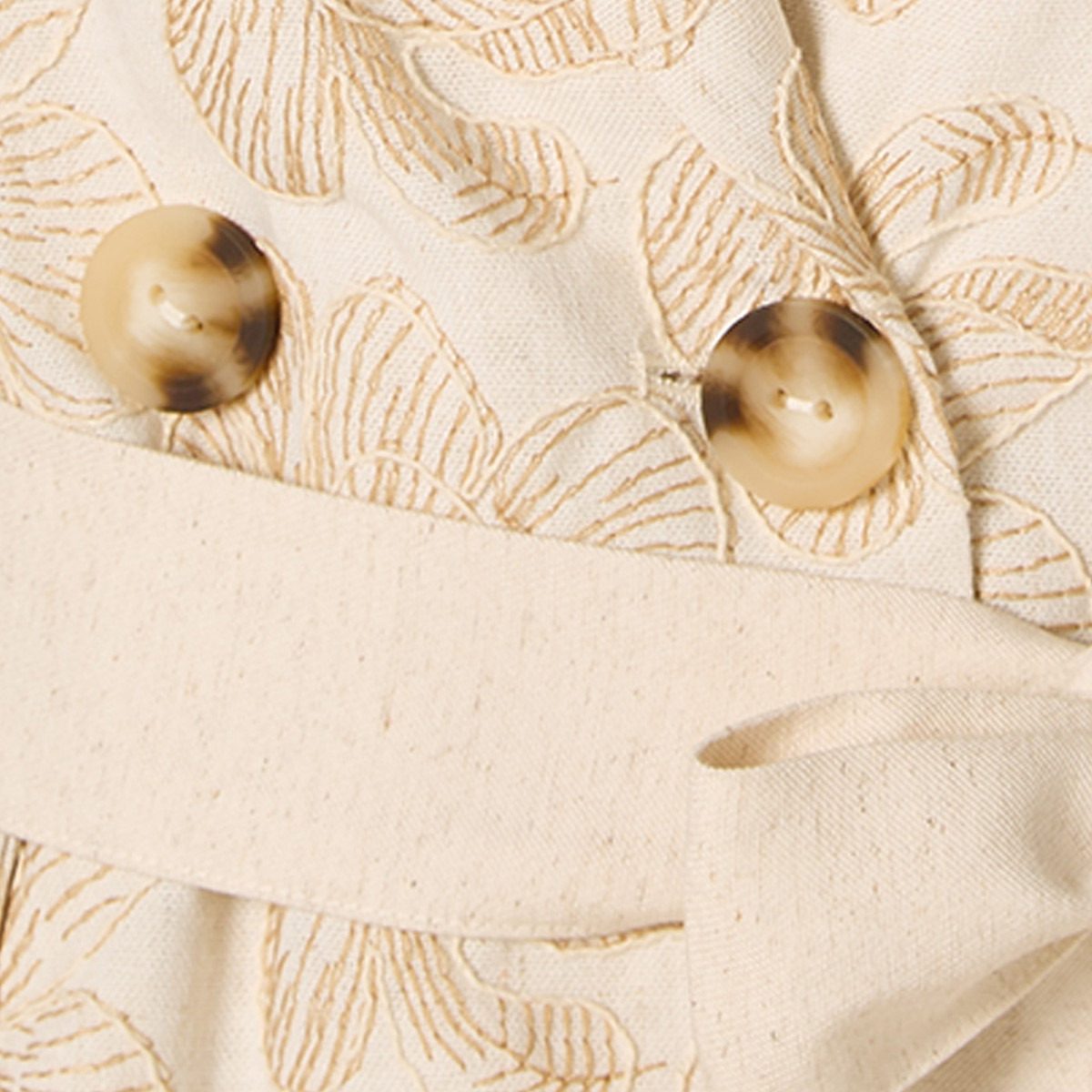 Splash Iconic A-line Linen Blend Dress with Embroidery-women-clothing-dresses-image-2