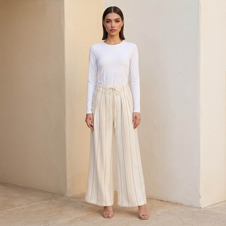 Splash Iconic Wide Leg Striped Trousers-women-clothing-trousers-image-5
