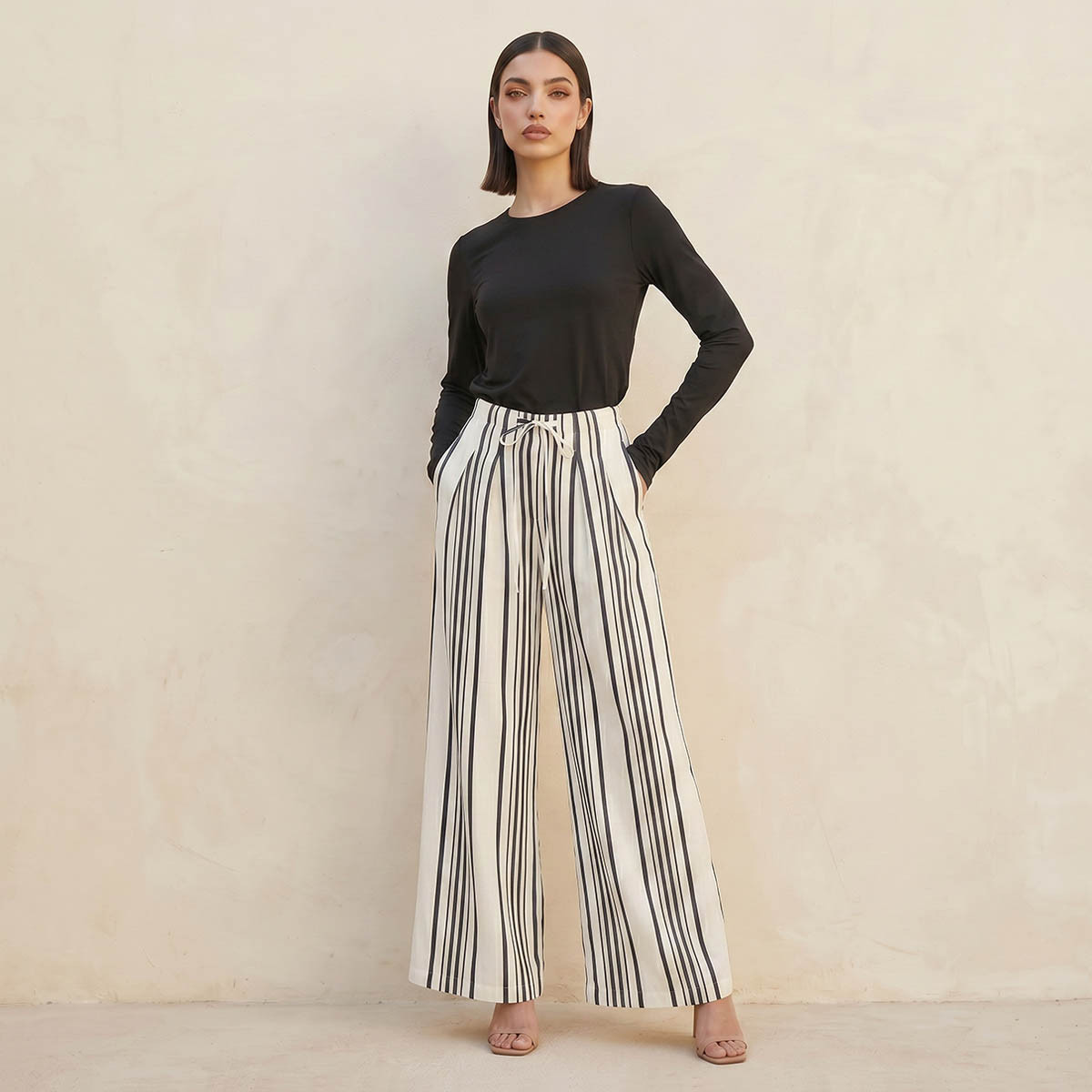 Splash Iconic Wide Leg Striped Trousers-women-clothing-bottoms-trousers-image-3