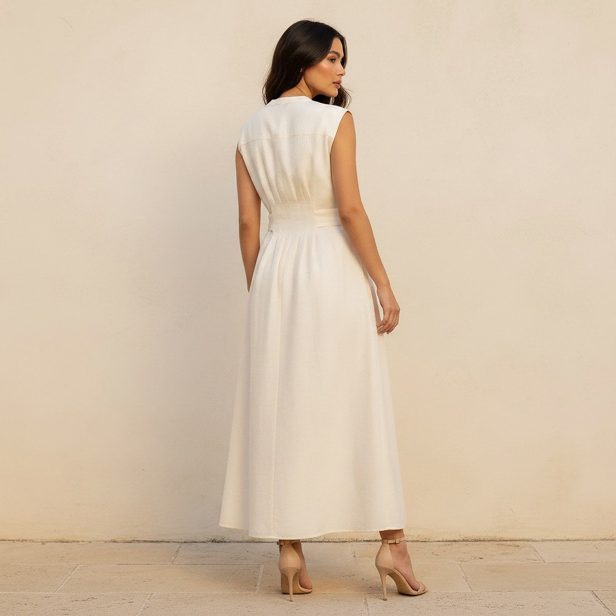 فستان إيه لاين ميدي بأزرار من آيكونيك-women-clothing-dresses-image-4
