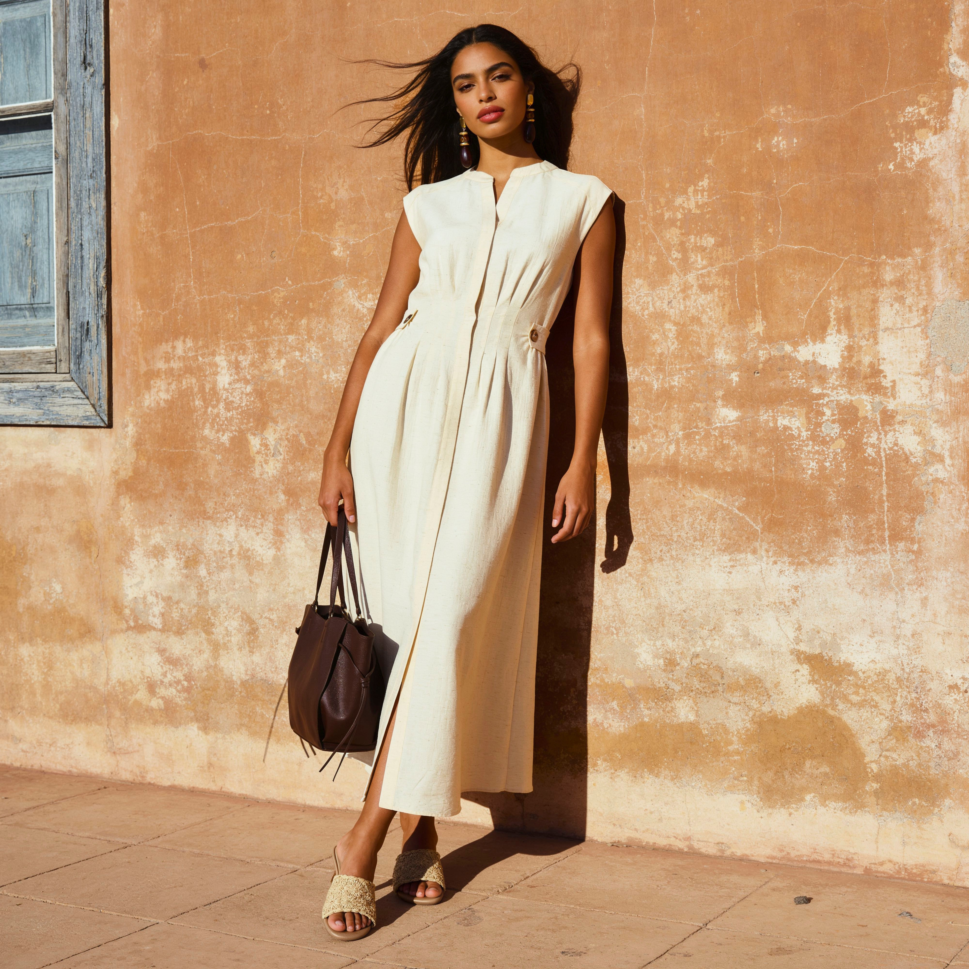 فستان إيه لاين ميدي بأزرار من آيكونيك-women-clothing-dresses-image-1