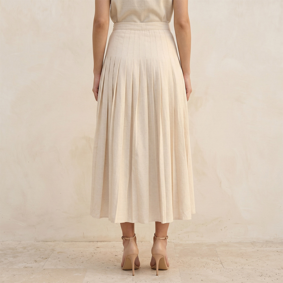 Iconic Midi Knife Pleat Skirt Zip Closure-women-clothing-skirts-image-4