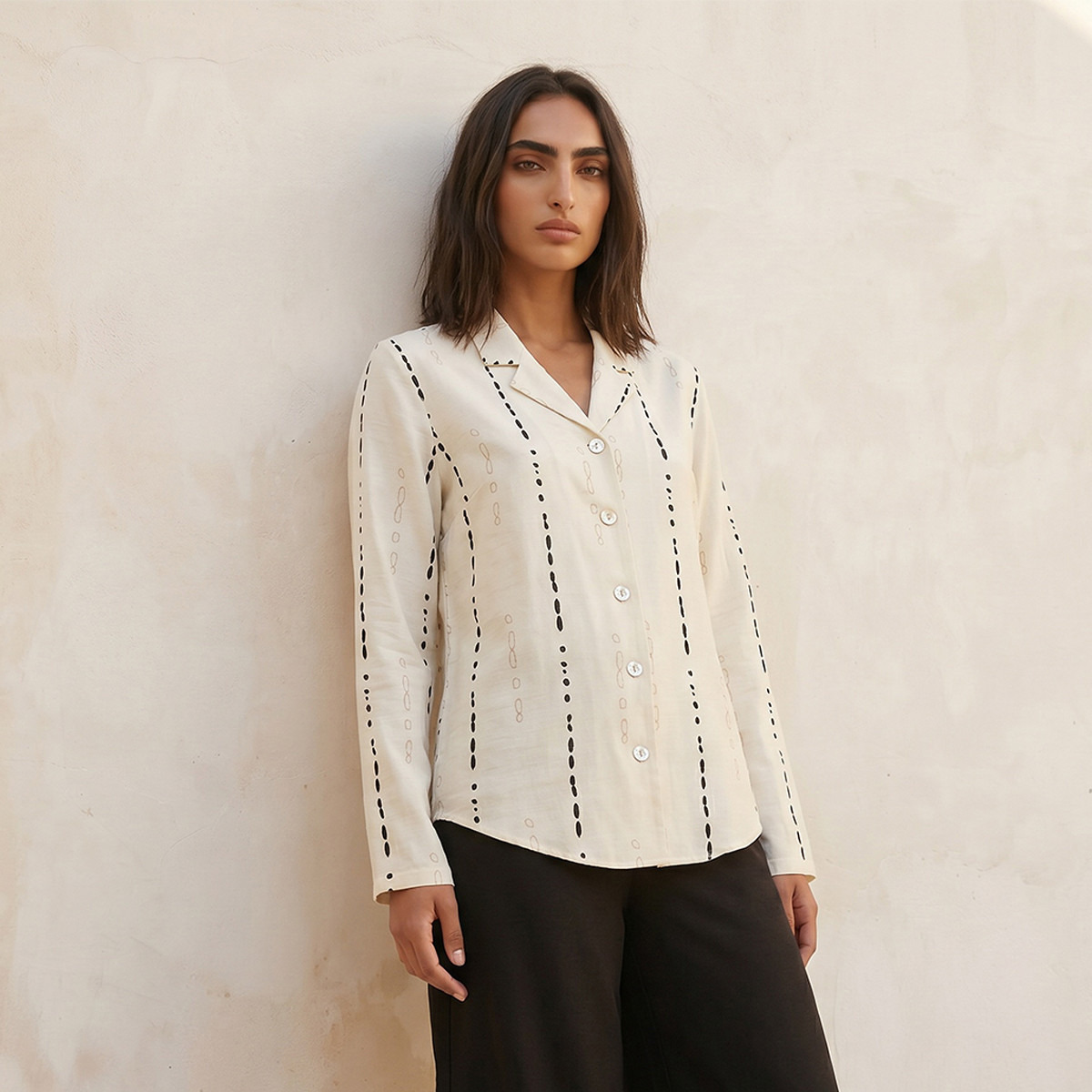 Iconic Regular Fit Notch Lapel Shirt-women-clothing-shirtsandblouses-shirts-image-1