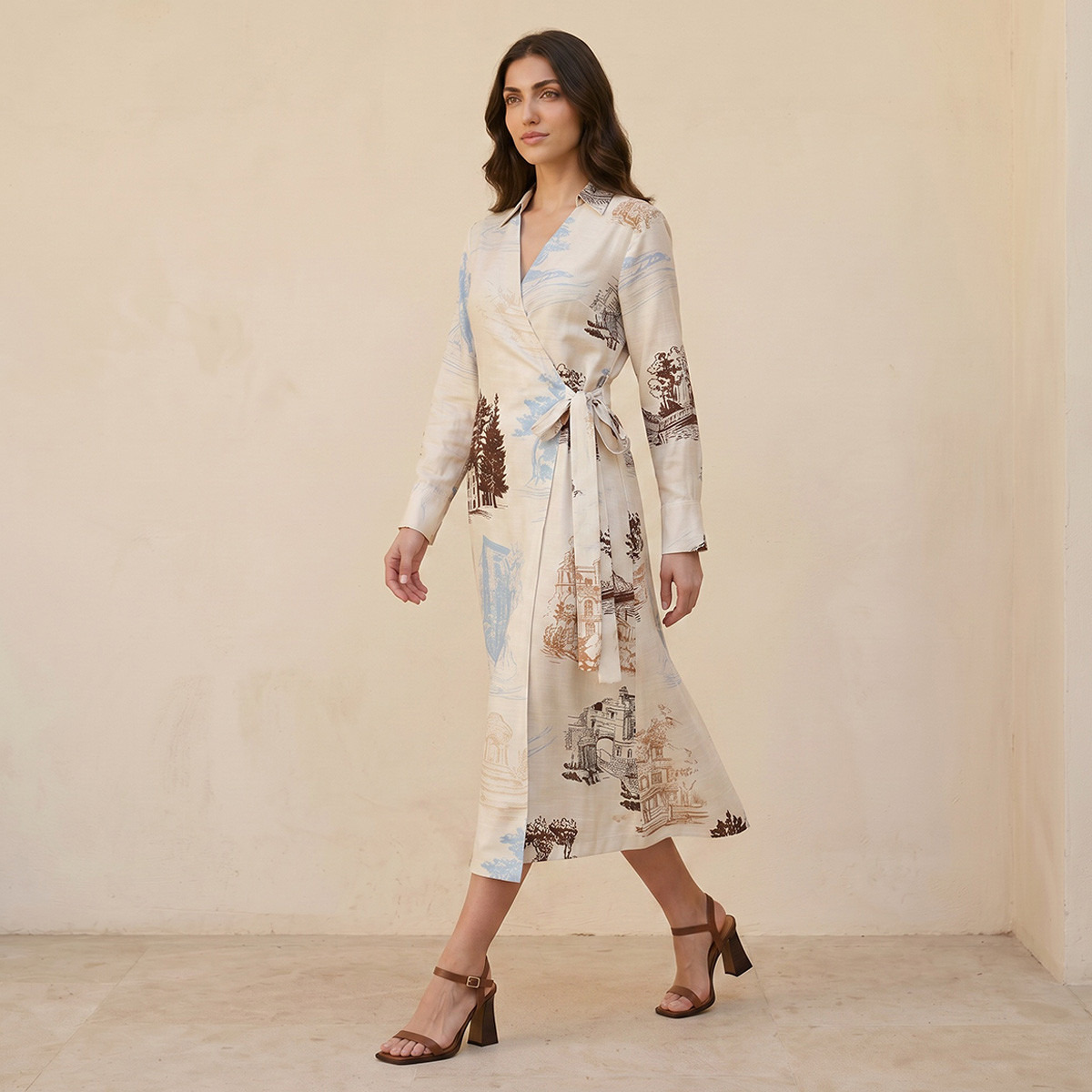 فستان ملفوف بطبعات من سبلاش آيكونيك-women-clothing-dresses-image-3