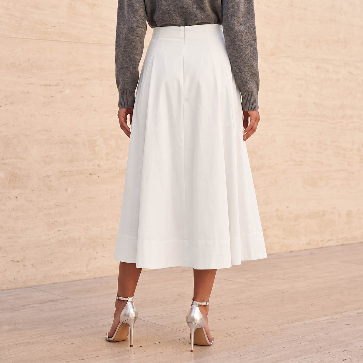 Splash Iconic Midi Length Cotton Panelled Skirt-women-clothing-skirts-image-3