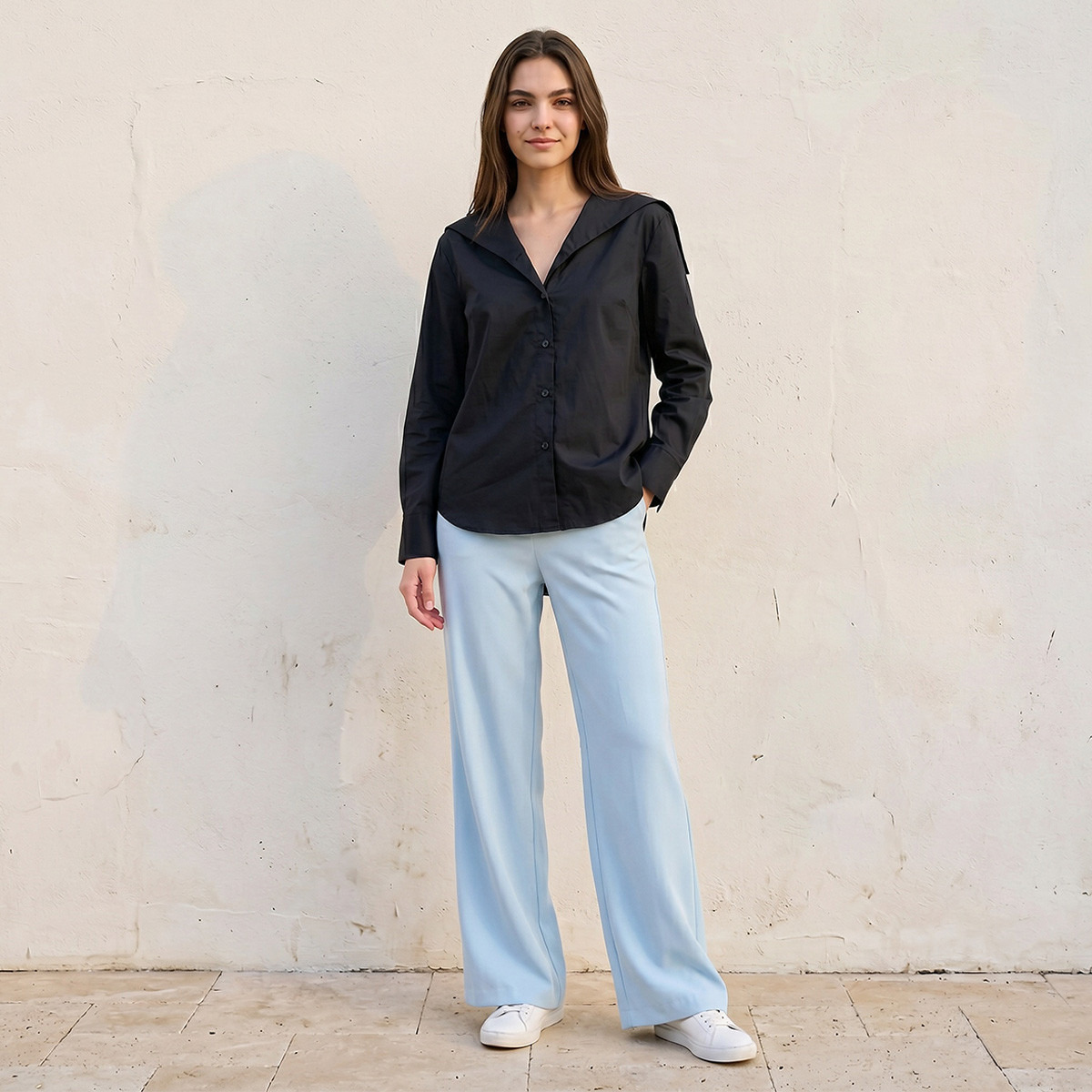 Splash Iconic Cotton Shirt Sailor Collar-women-clothing-shirtsandblouses-shirts-image-3