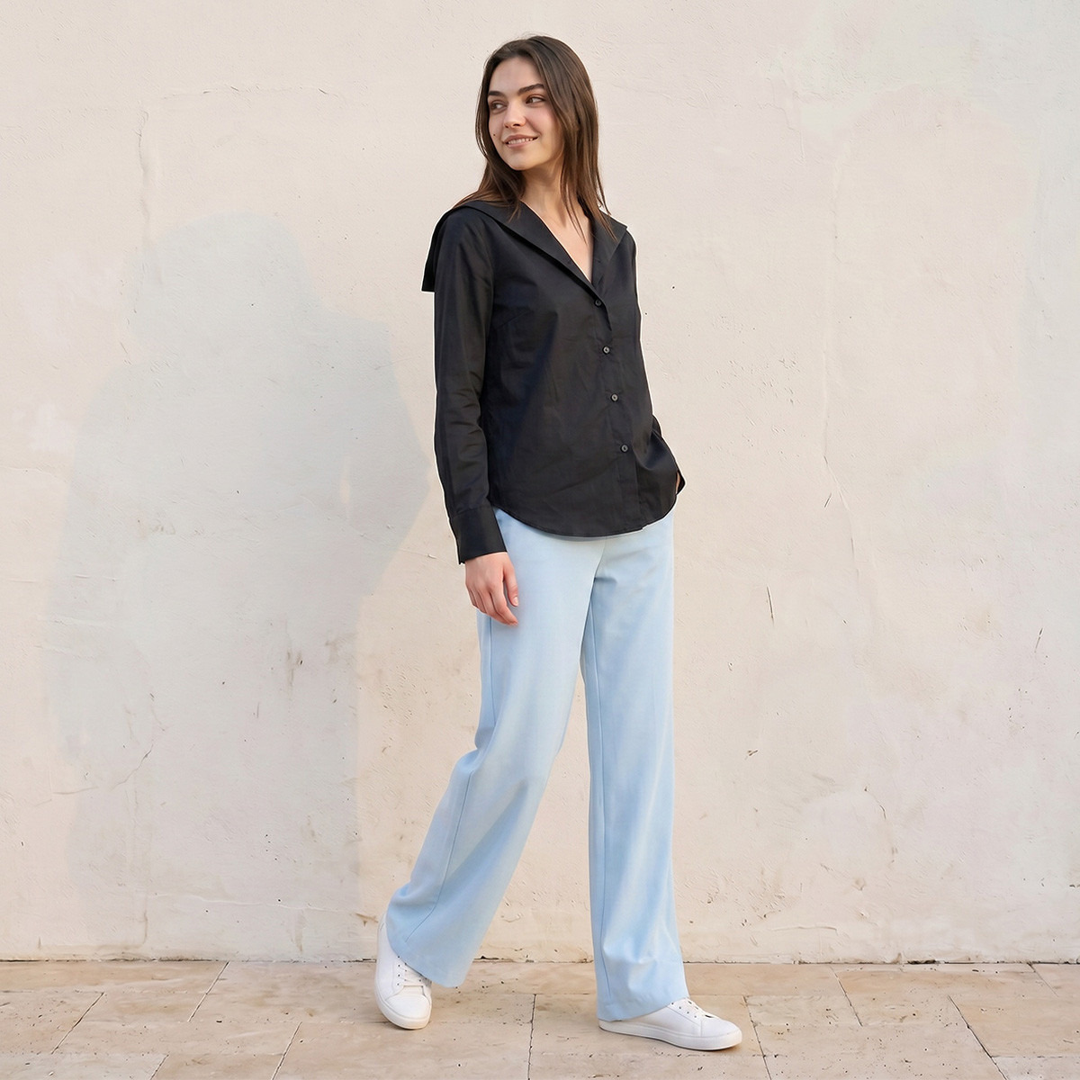 Splash Iconic Cotton Shirt Sailor Collar-women-clothing-shirtsandblouses-shirts-image-5