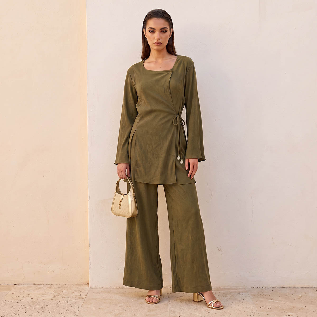 Splash Iconic Wrap Top with Tie-Up Detail-women-clothing-shirtsandblouses-blouses-image-2