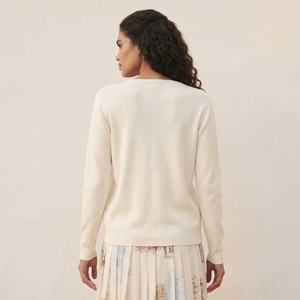 Splash Iconic Textured Round Neck Cardigan-women-winterwear-cardigansandjumpers-cardigans-image-4