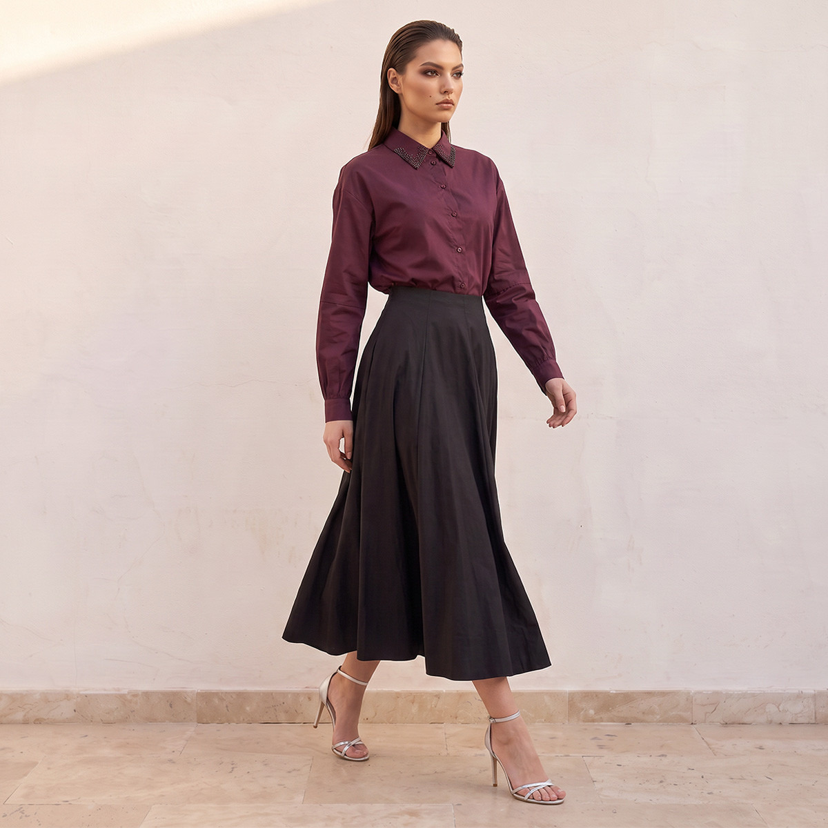 Splash Iconic Midi Length Cotton Panelled Skirt-women-clothing-skirts-image-2
