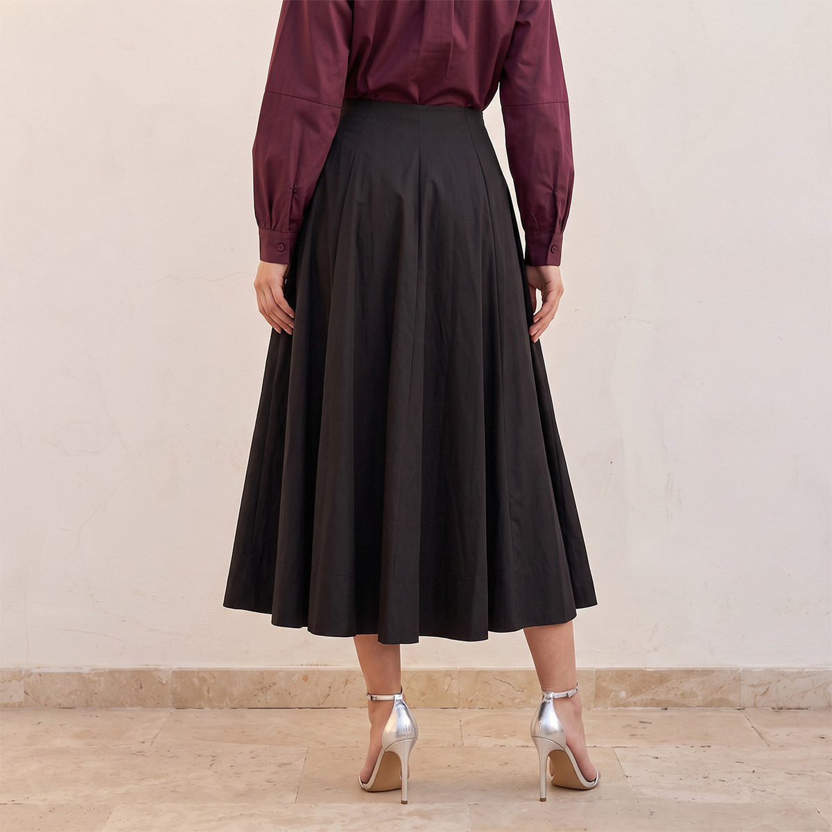 Splash Iconic Midi Length Cotton Panelled Skirt-women-clothing-skirts-image-3