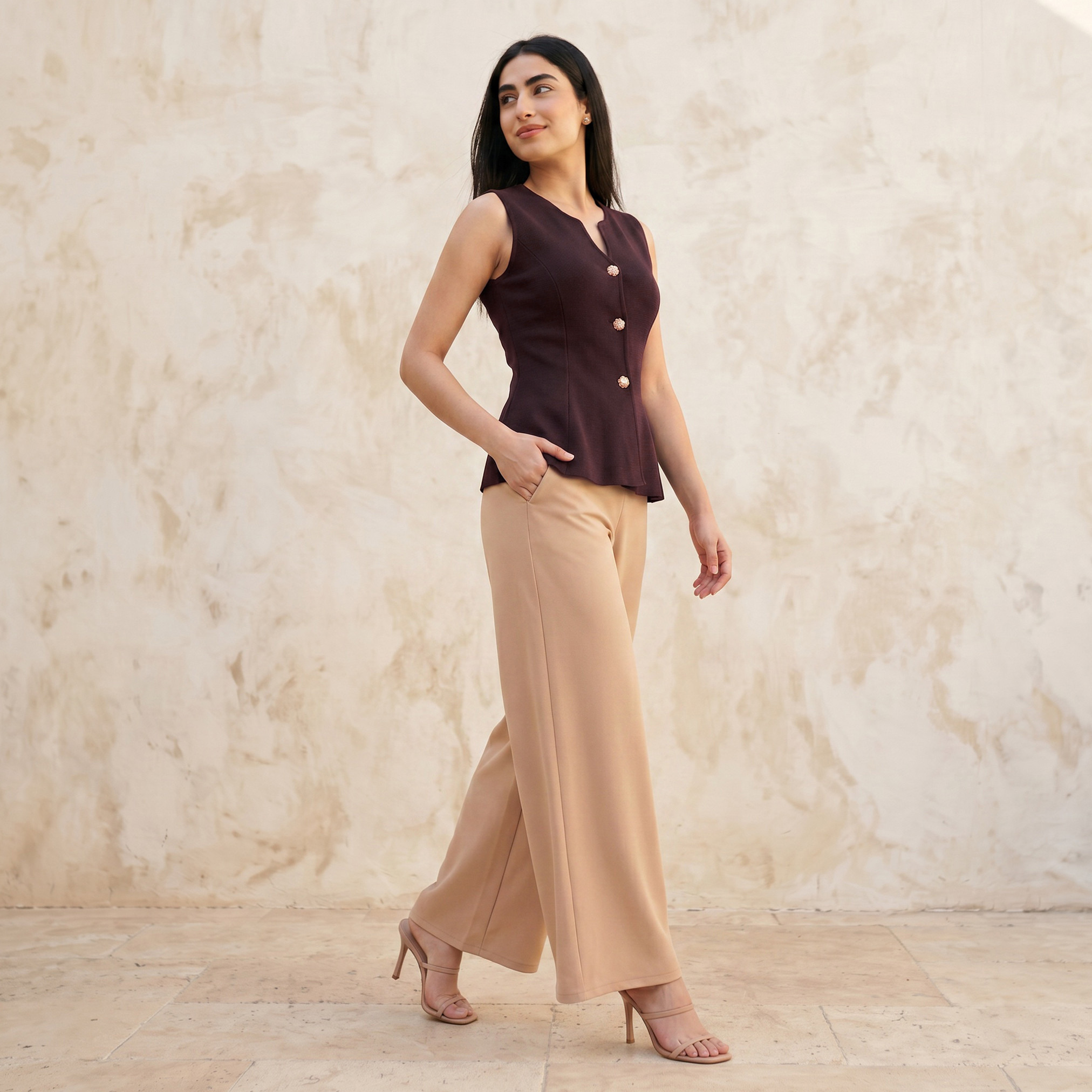 بلوزة بيبلوم بوصلة أزرار من آيكونيك-women-clothing-shirtsandblouses-blouses-image-3