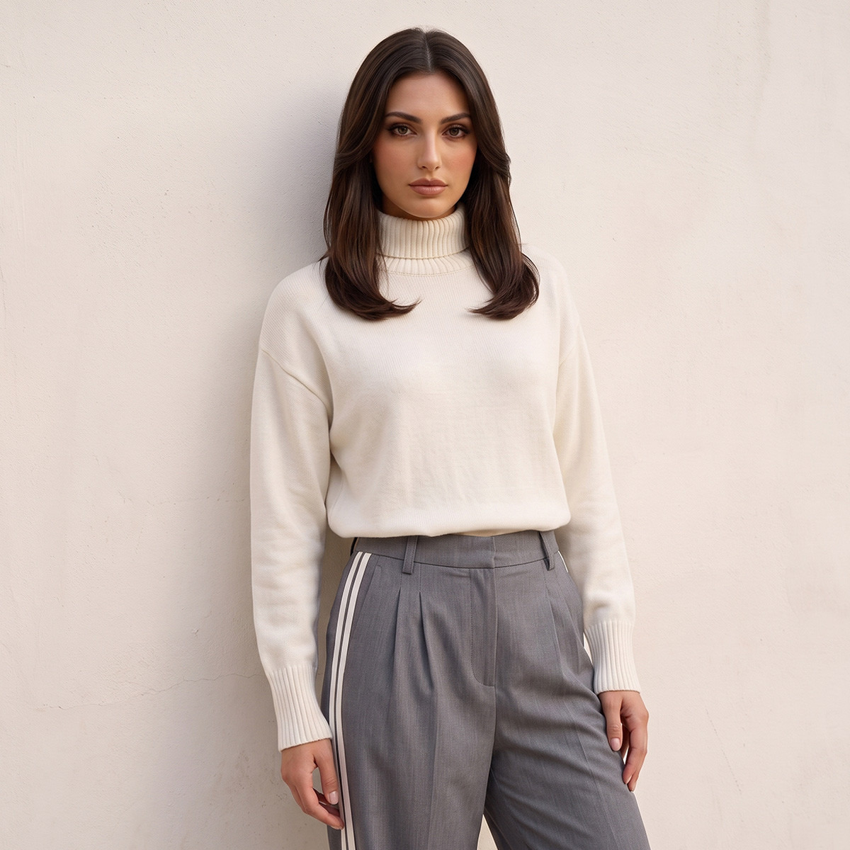 كنزة بارزة الملمس بياقة عالية من سبلاش آيكونيك-women-winterwear-cardigansandjumpers-jumpers-image-2