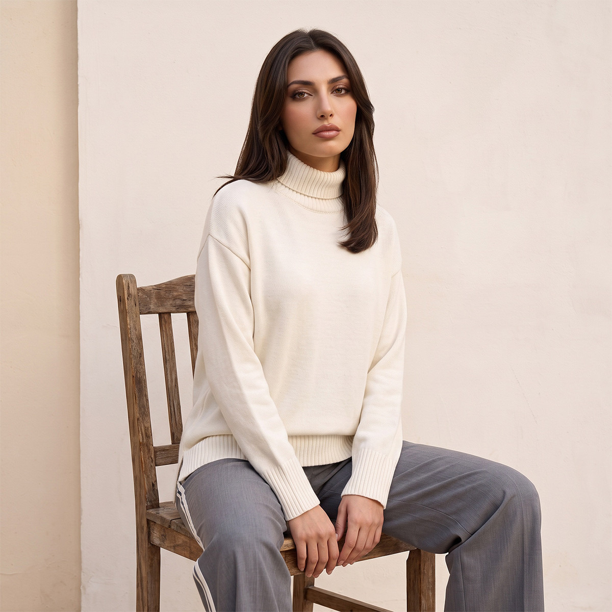 كنزة بارزة الملمس بياقة عالية من سبلاش آيكونيك-women-winterwear-cardigansandjumpers-jumpers-image-7