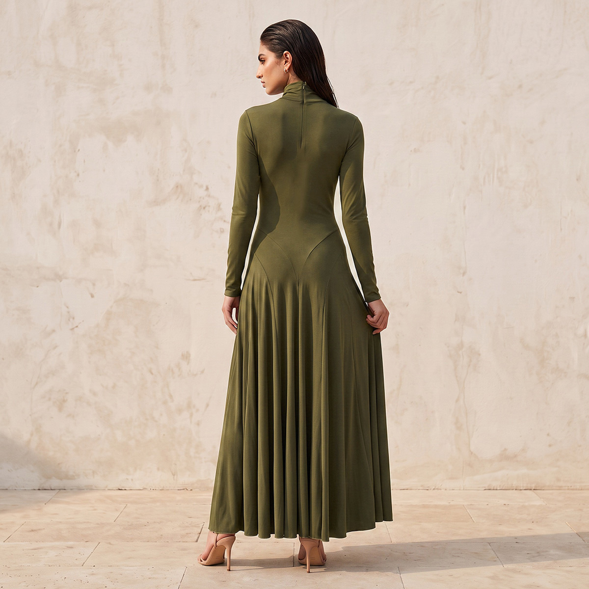 Splash Iconic Panelled Maxi Dress with High Neck-women-clothing-dresses-image-3