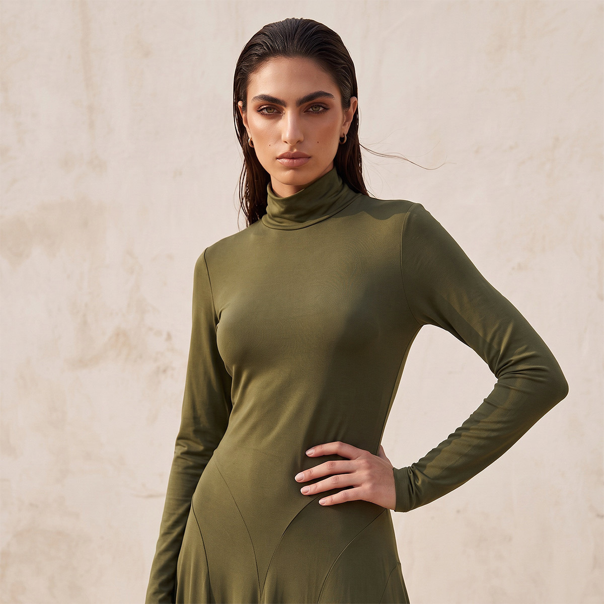 Splash Iconic Panelled Maxi Dress with High Neck-women-clothing-dresses-image-6