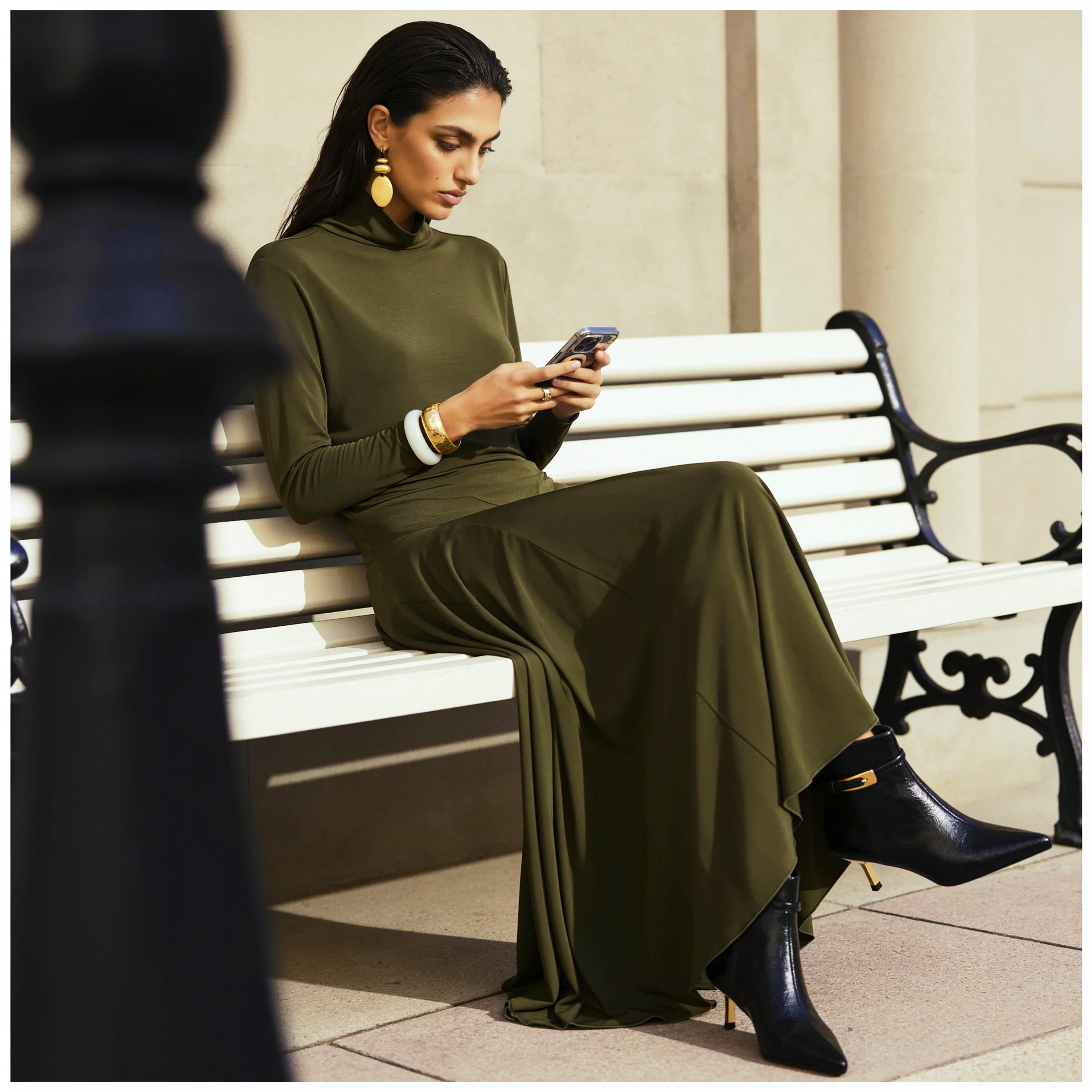 Splash Iconic Panelled Maxi Dress with High Neck-women-clothing-dresses-image-1