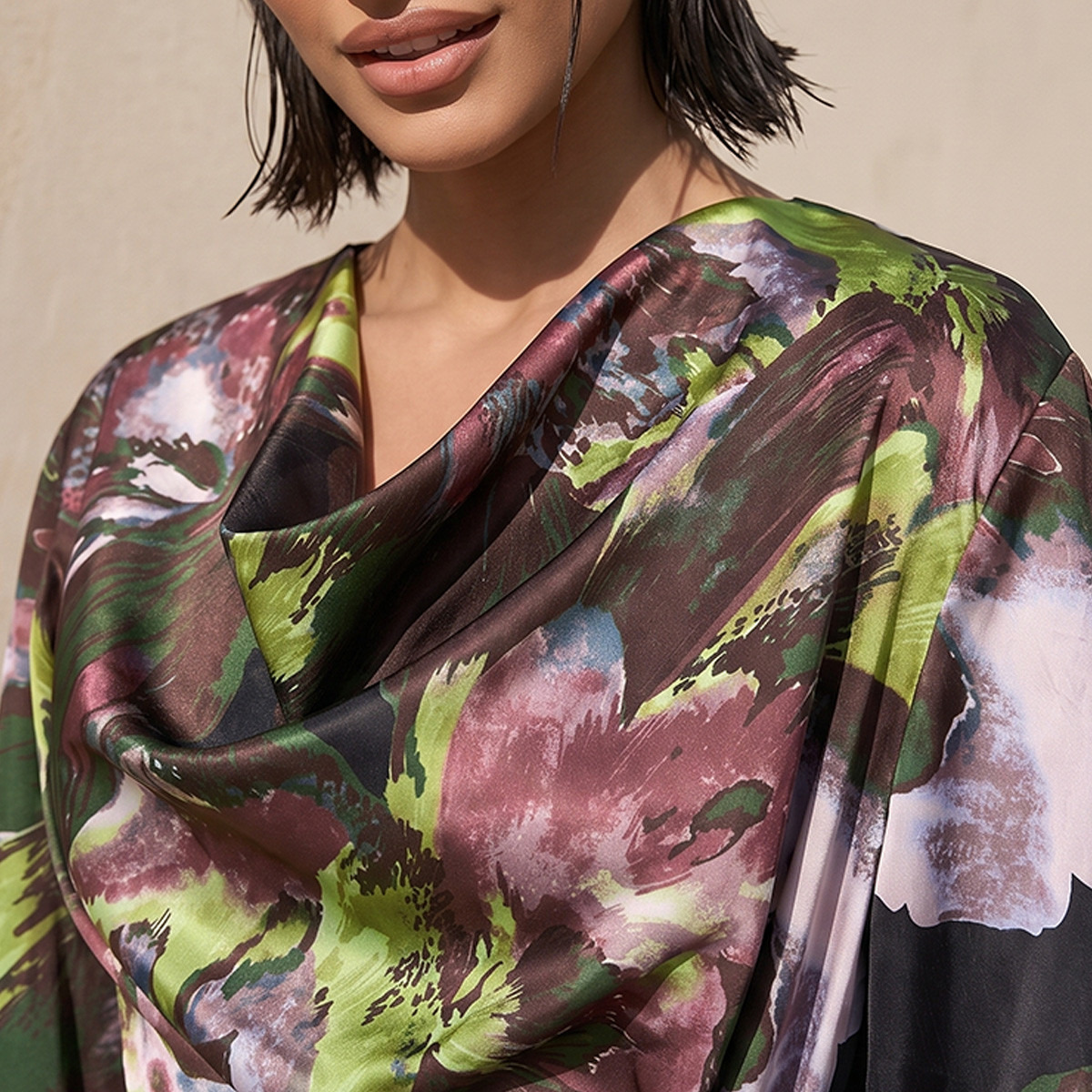 Splash Iconic Satin Drape Top with Floral Print-women-clothing-shirtsandblouses-blouses-image-6