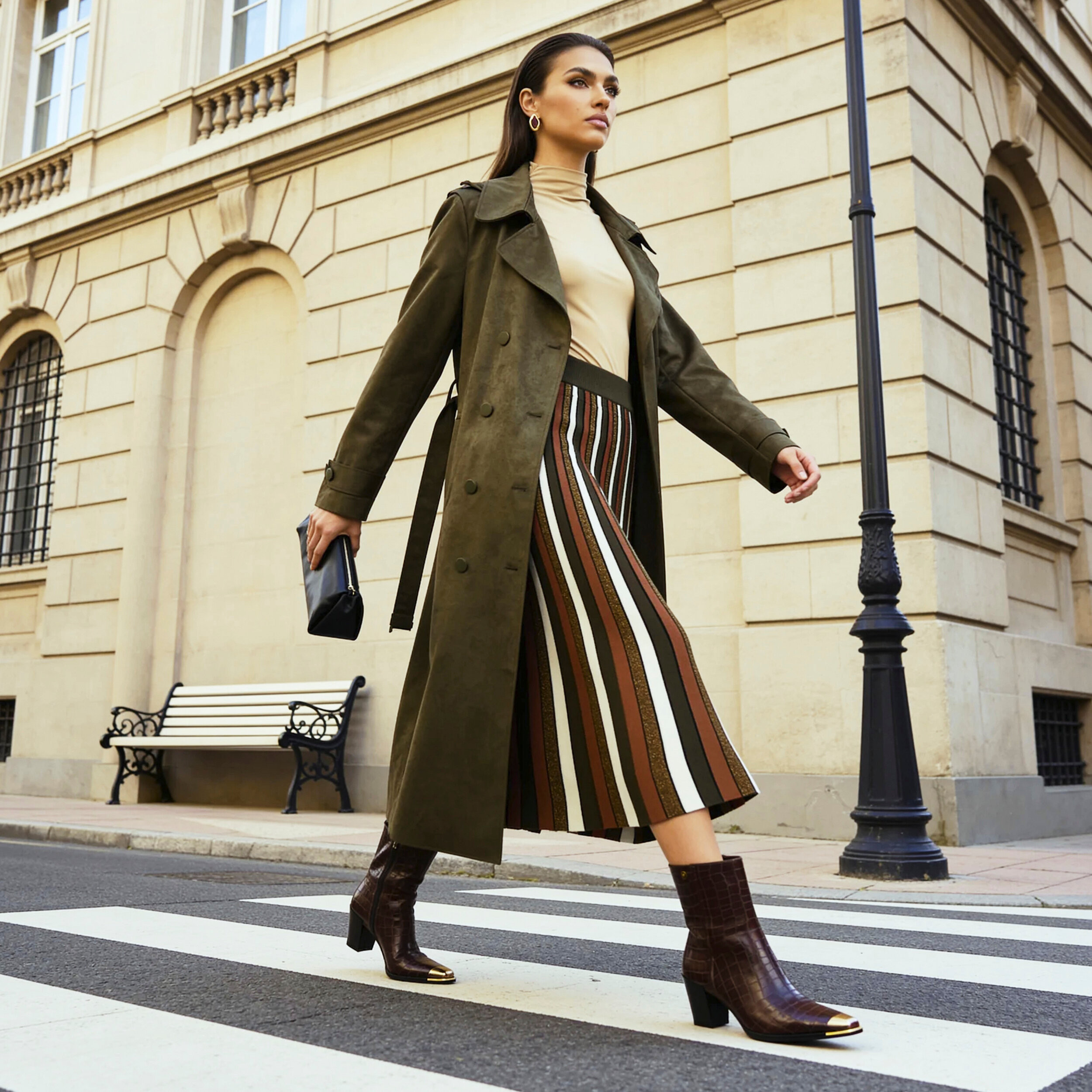 معطف ترنش شمواه بحزام من سبلاش آيكونيك-women-winterwear-coatsandjackets-coats-image-1