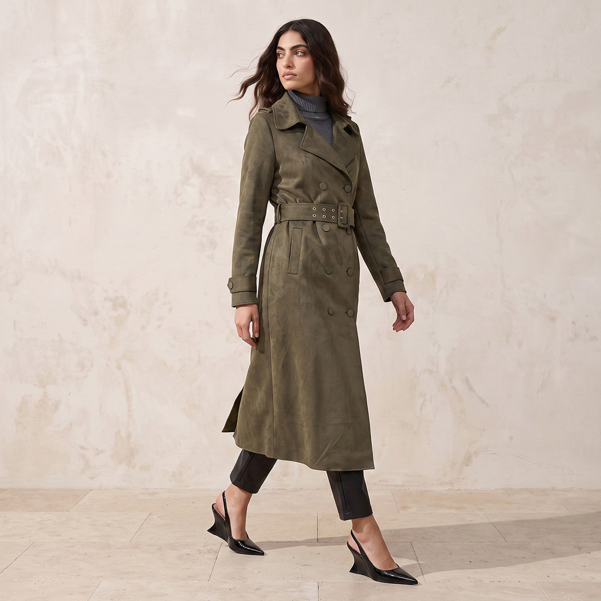 معطف ترنش شمواه بحزام من سبلاش آيكونيك-women-winterwear-coatsandjackets-coats-image-2