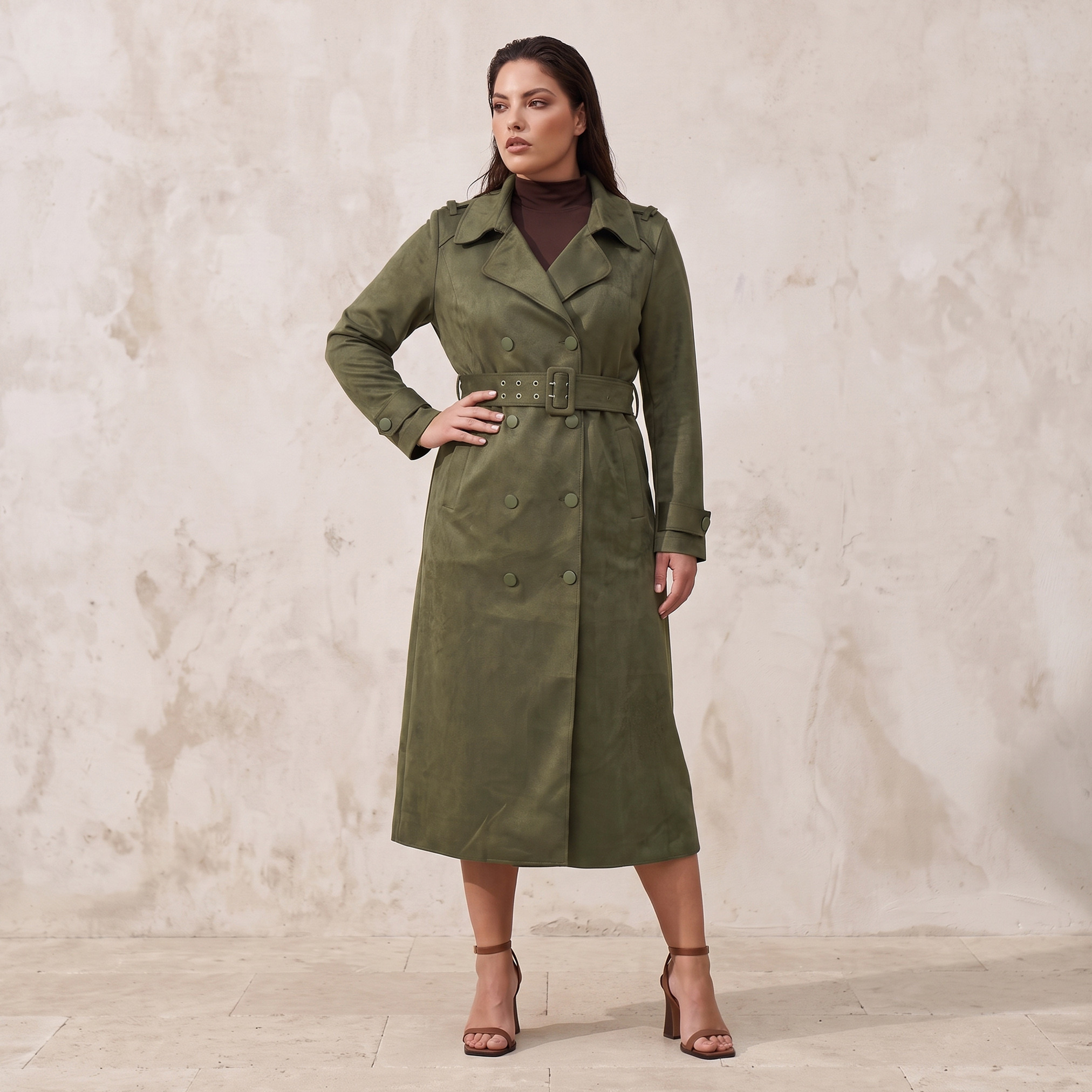معطف ترنش شمواه بحزام من سبلاش آيكونيك-women-winterwear-coatsandjackets-coats-image-3
