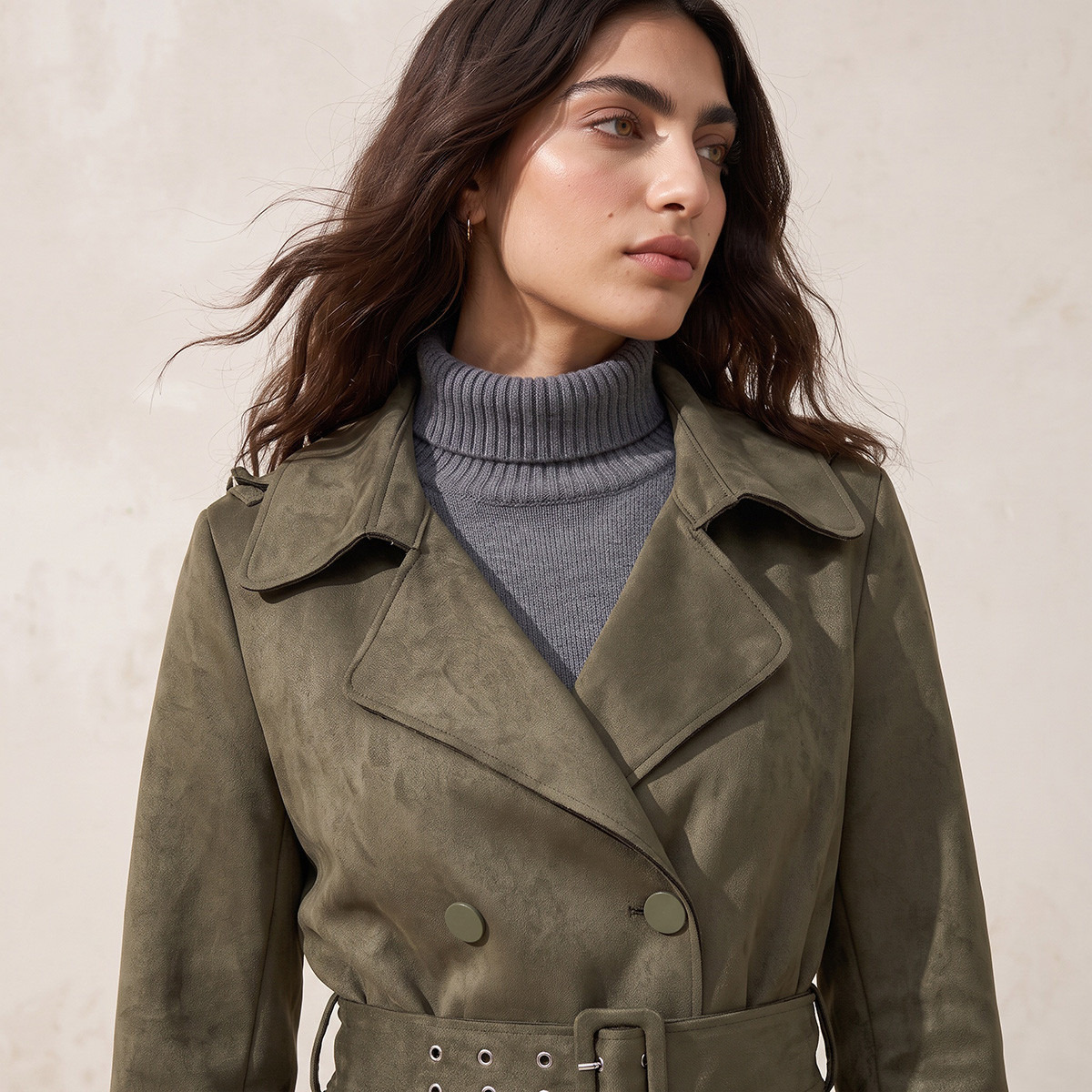 معطف ترنش شمواه بحزام من سبلاش آيكونيك-women-winterwear-coatsandjackets-coats-image-6