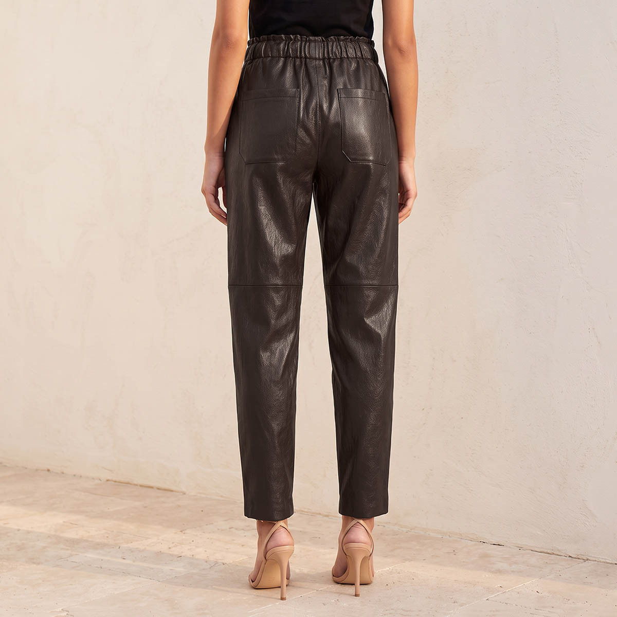 Iconic Faux Leather Cut and Sew Detail Trousers-women-clothing-trousers-image-4