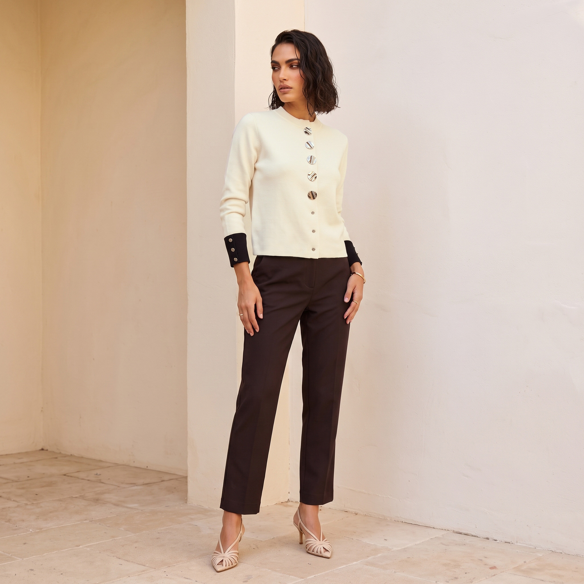 Splash Iconic Textured Cardigan with High Neck-women-winterwear-cardigansandjumpers-cardigans-image-5