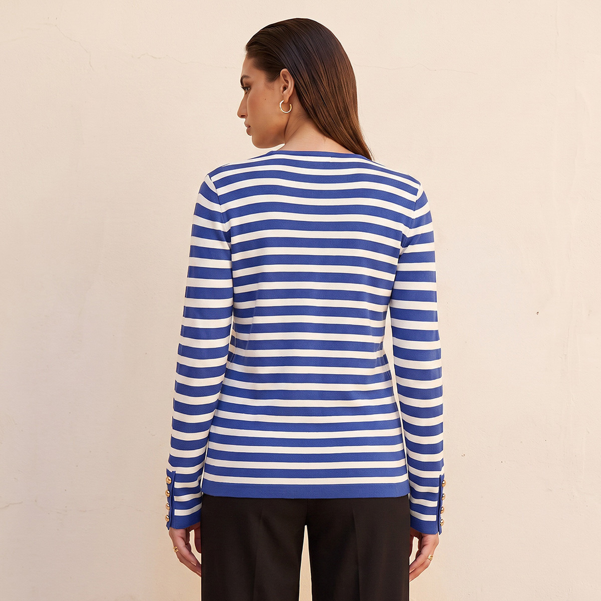 كارديجان مقلم بقصة مريحة من سبلاش أيكونيك-women-winterwear-cardigansandjumpers-cardigans-image-4