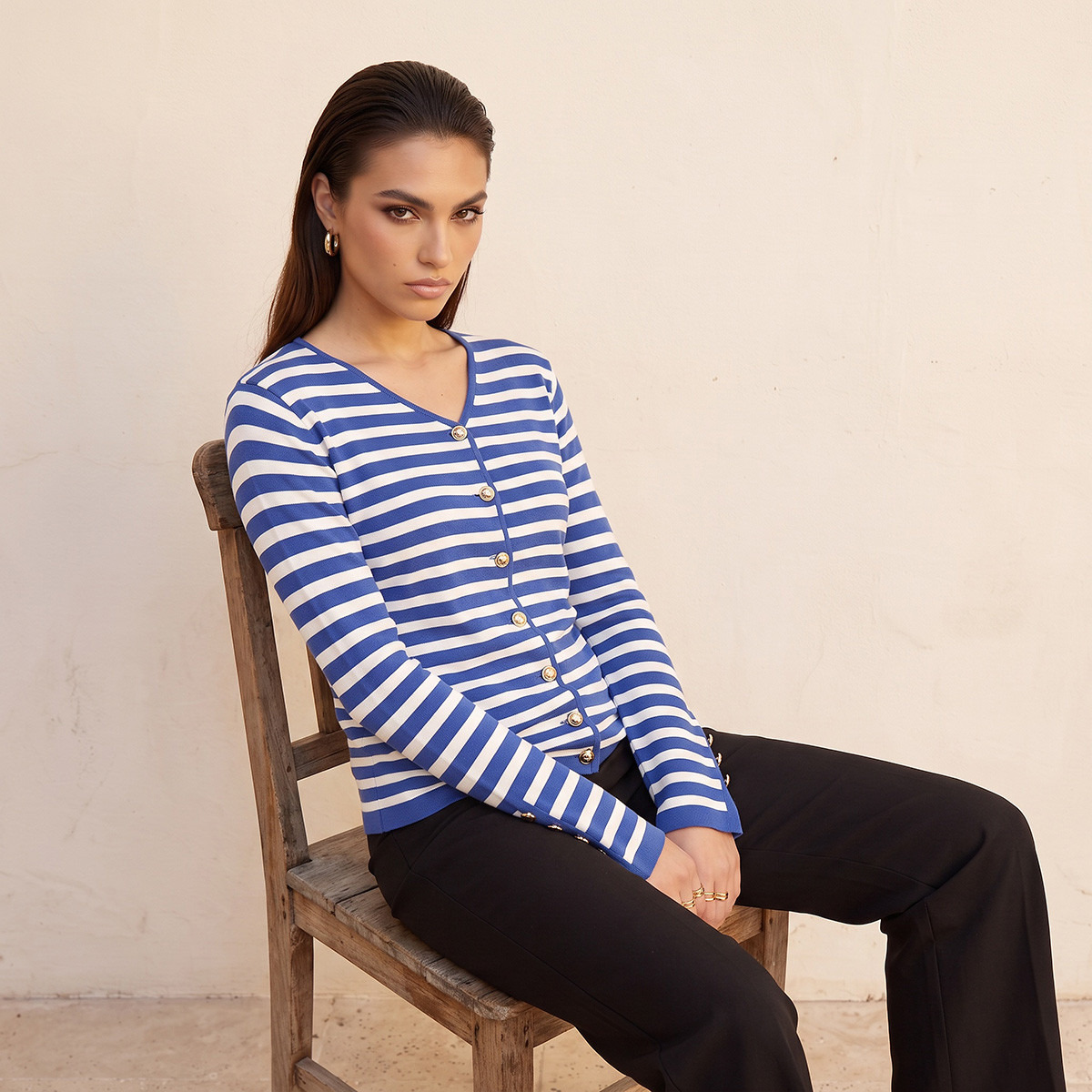 كارديجان مقلم بقصة مريحة من سبلاش أيكونيك-women-winterwear-cardigansandjumpers-cardigans-image-6