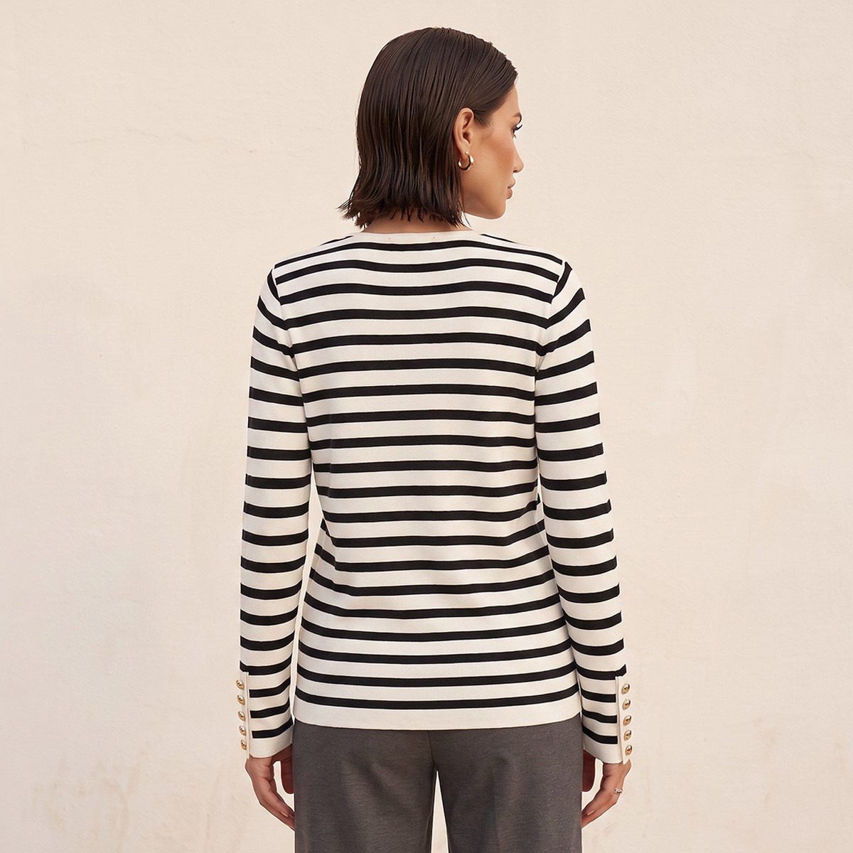كارديجان مقلم بقصة مريحة من سبلاش أيكونيك-women-winterwear-cardigansandjumpers-cardigans-image-4